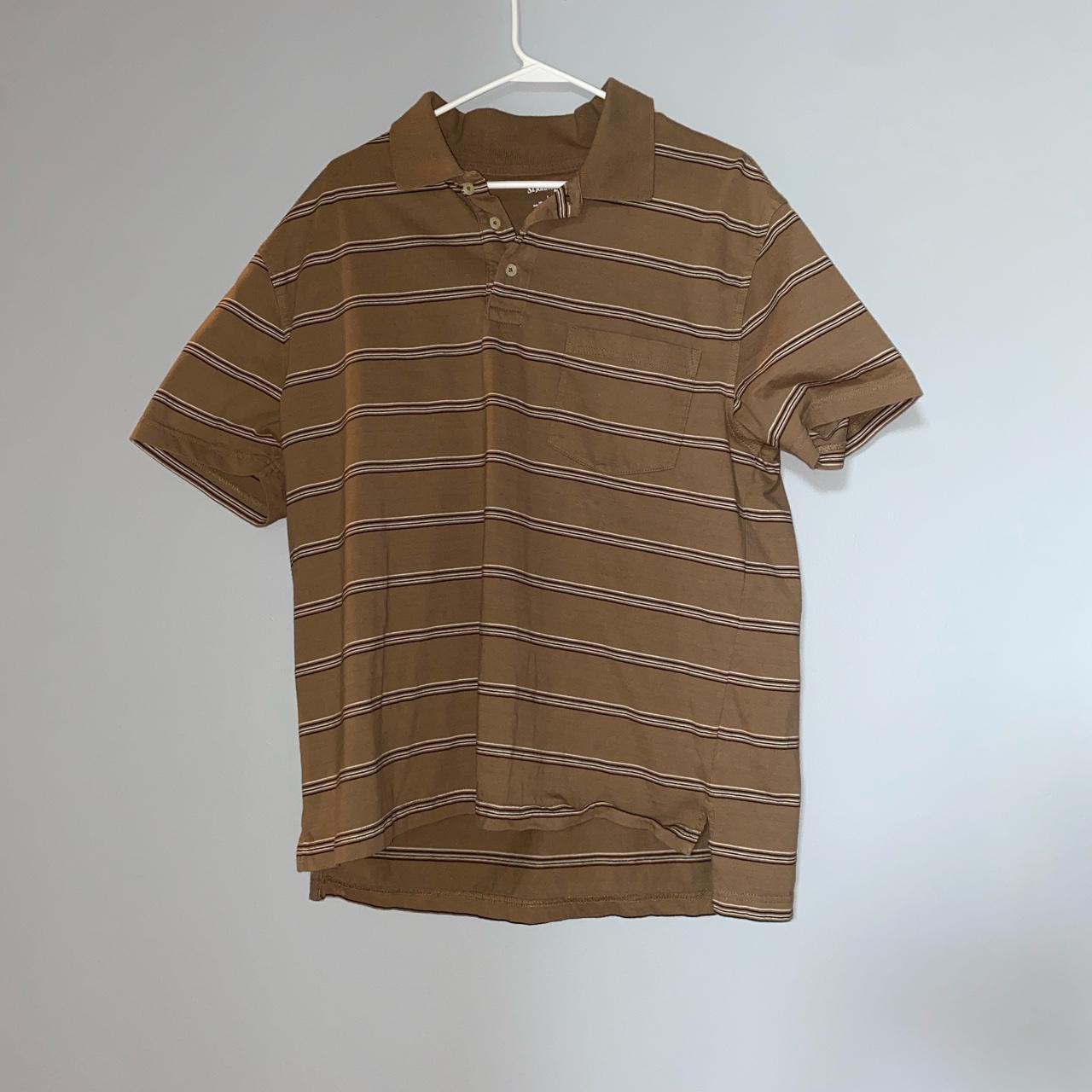 Men's Brown and White Polo-shirts