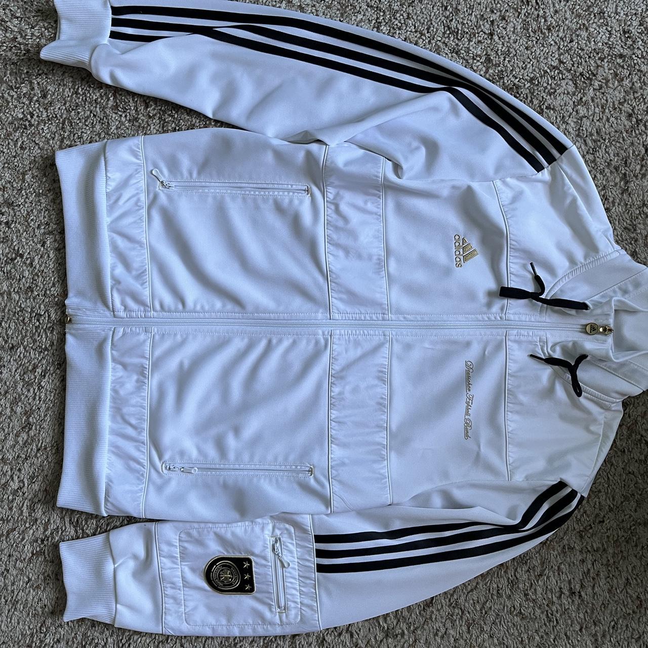 Mens white clearance adidas track jacket