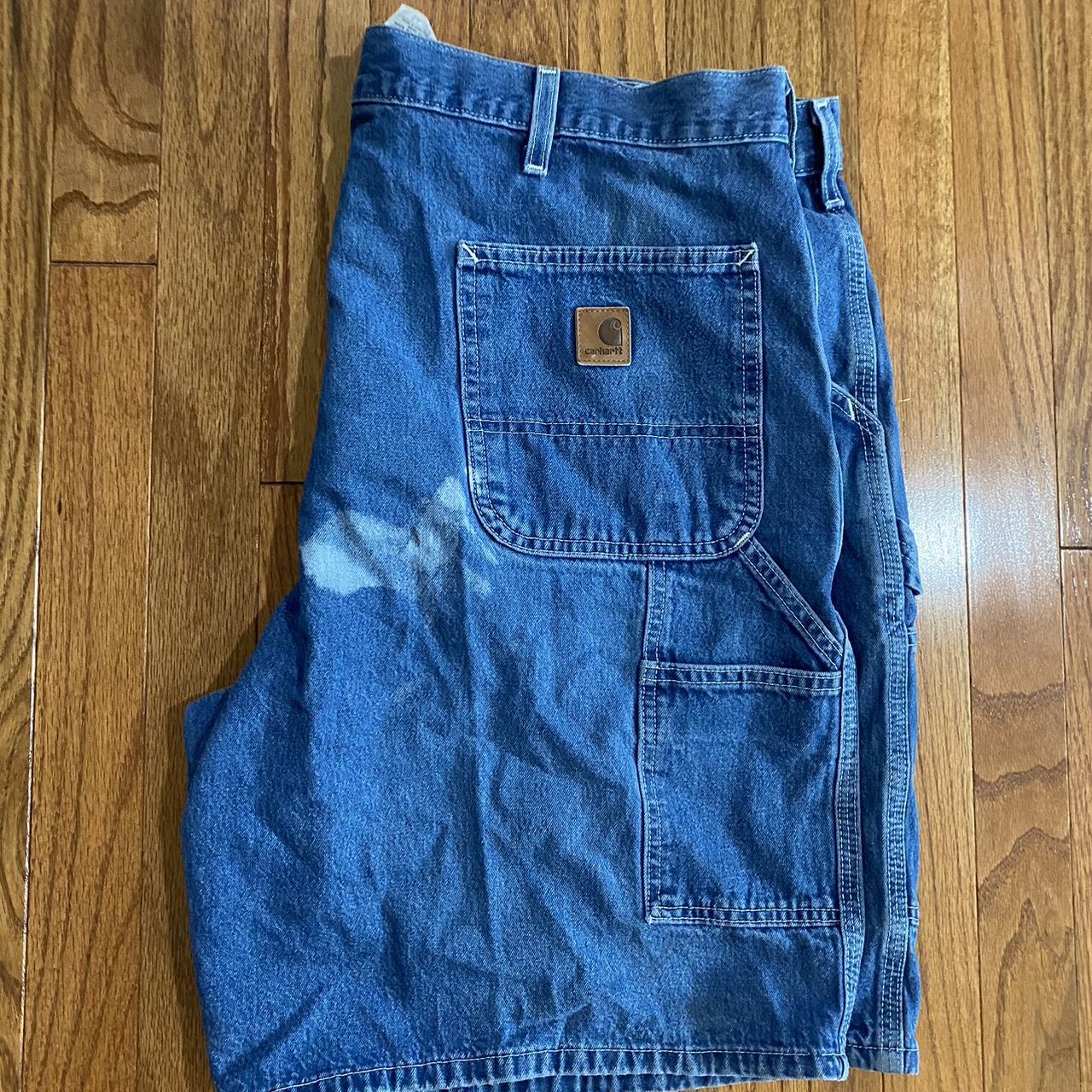 Men’s Carhartt Carpenter Jorts Size 42 Paint stain... - Depop