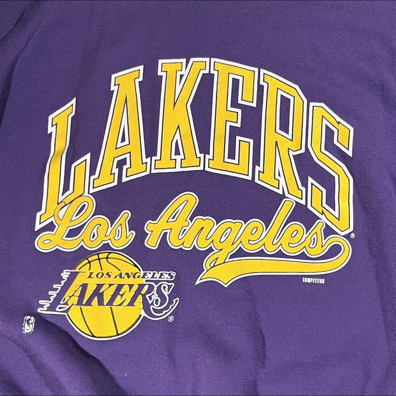 Vintage 90s Lakers Basketball Sweatshirt Cutoff - Depop