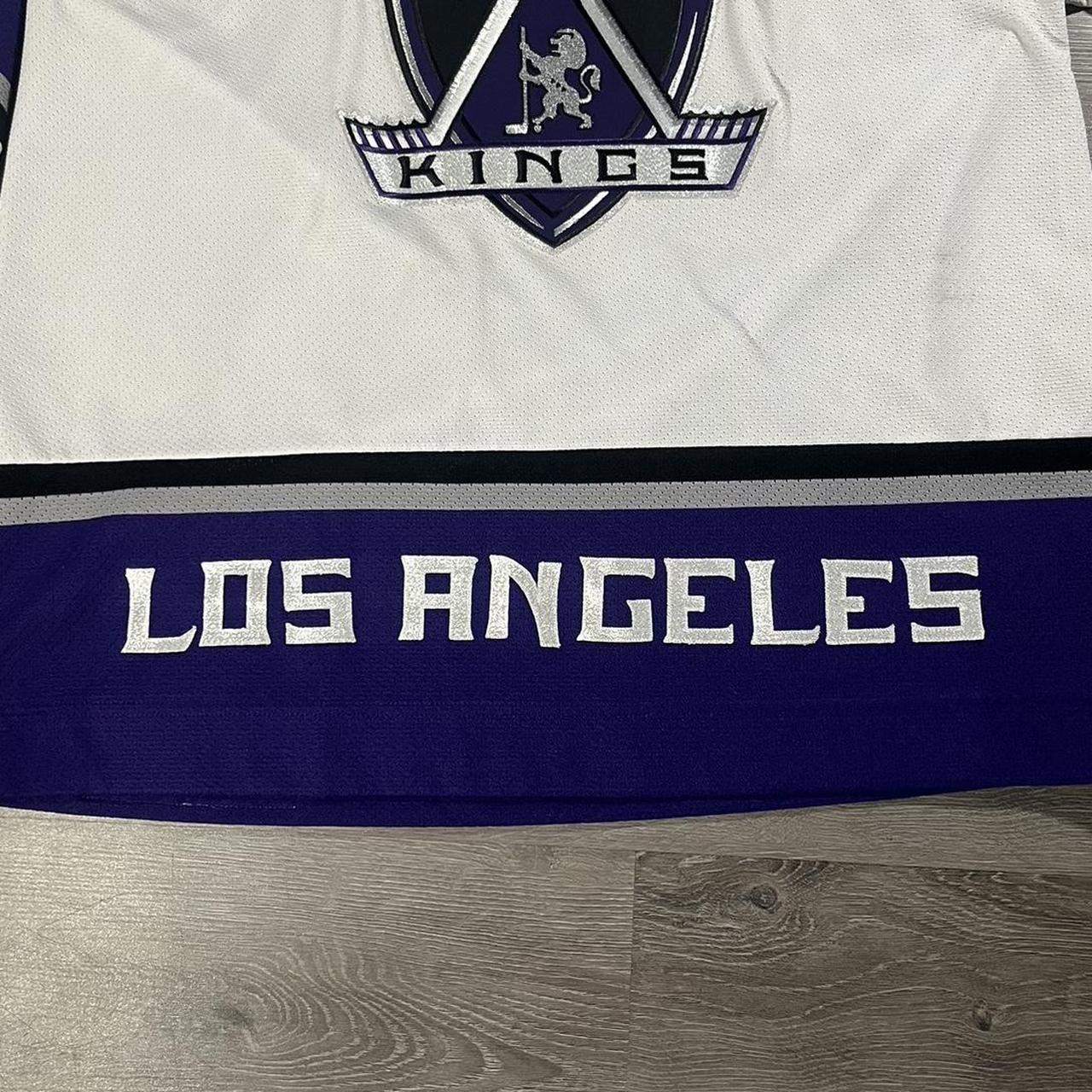 Purple and white 90s Los Angeles Kings NHL size XL - Depop