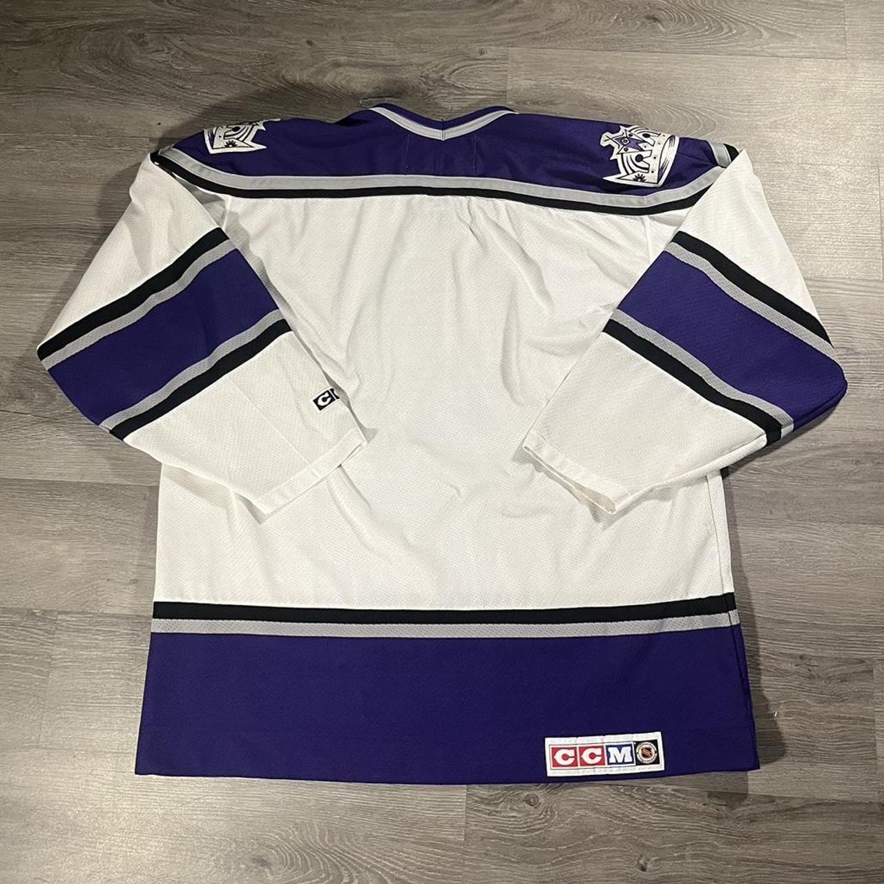 Purple and white 90s Los Angeles Kings NHL size XL - Depop