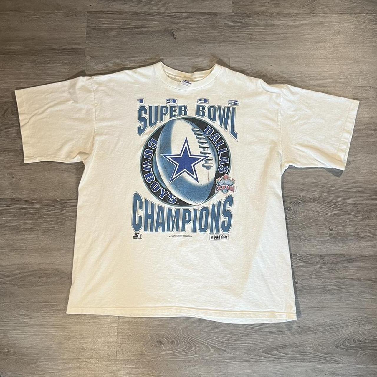 1993 Dallas Cowboys Super Bowl Champions Tee Single - Depop