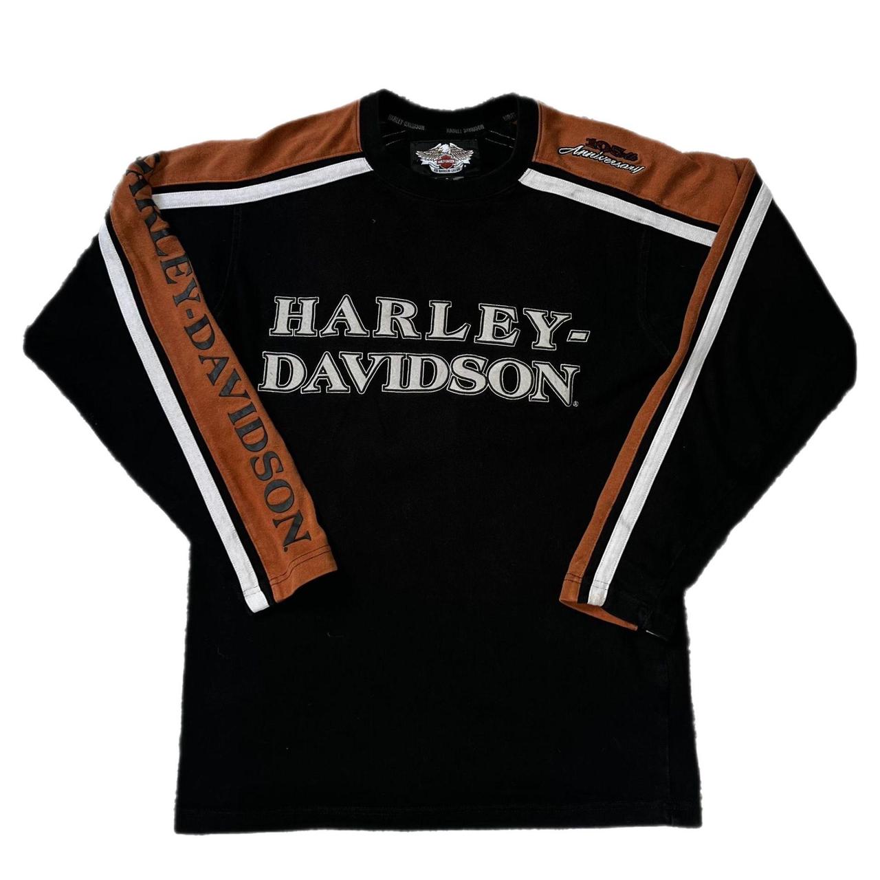 Harley Davidson Men's Orange Sweatshirt | Depop