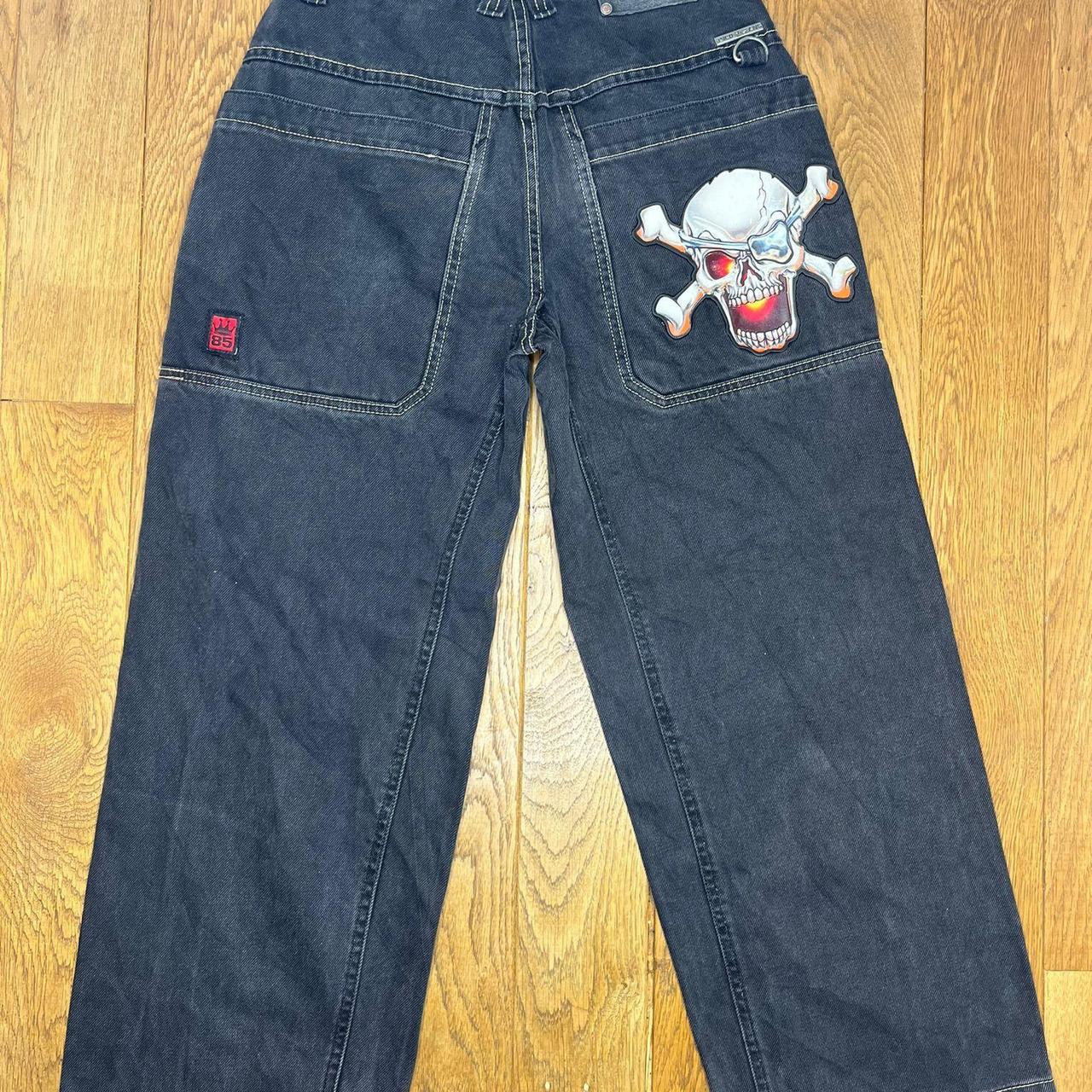 Jnco Rare Skull Grunge Gothic Black Jeans Waist Depop