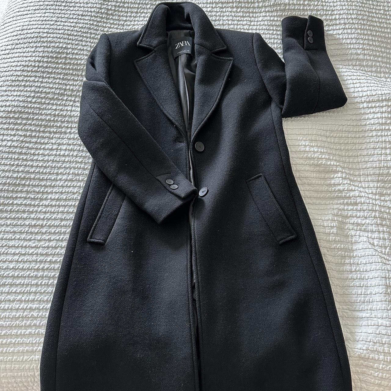 Zara Women's Black Coat | Depop