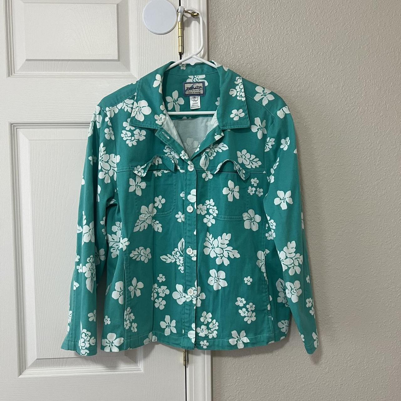 Pendleton Women's Shacket Jacket - Green/Blue - X… - image 1