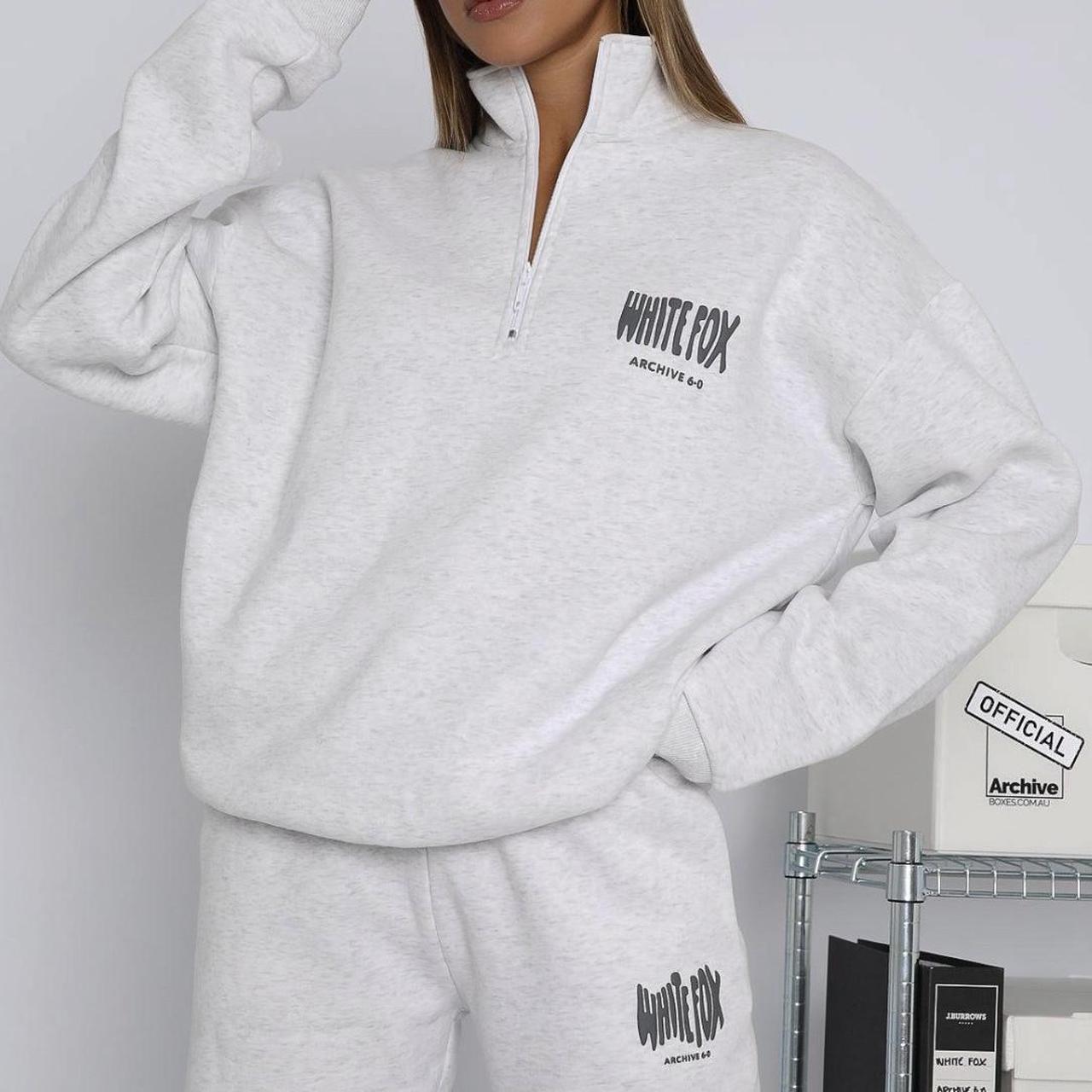 White Fox STYLE Half Zip Jumper Sweater Depop
