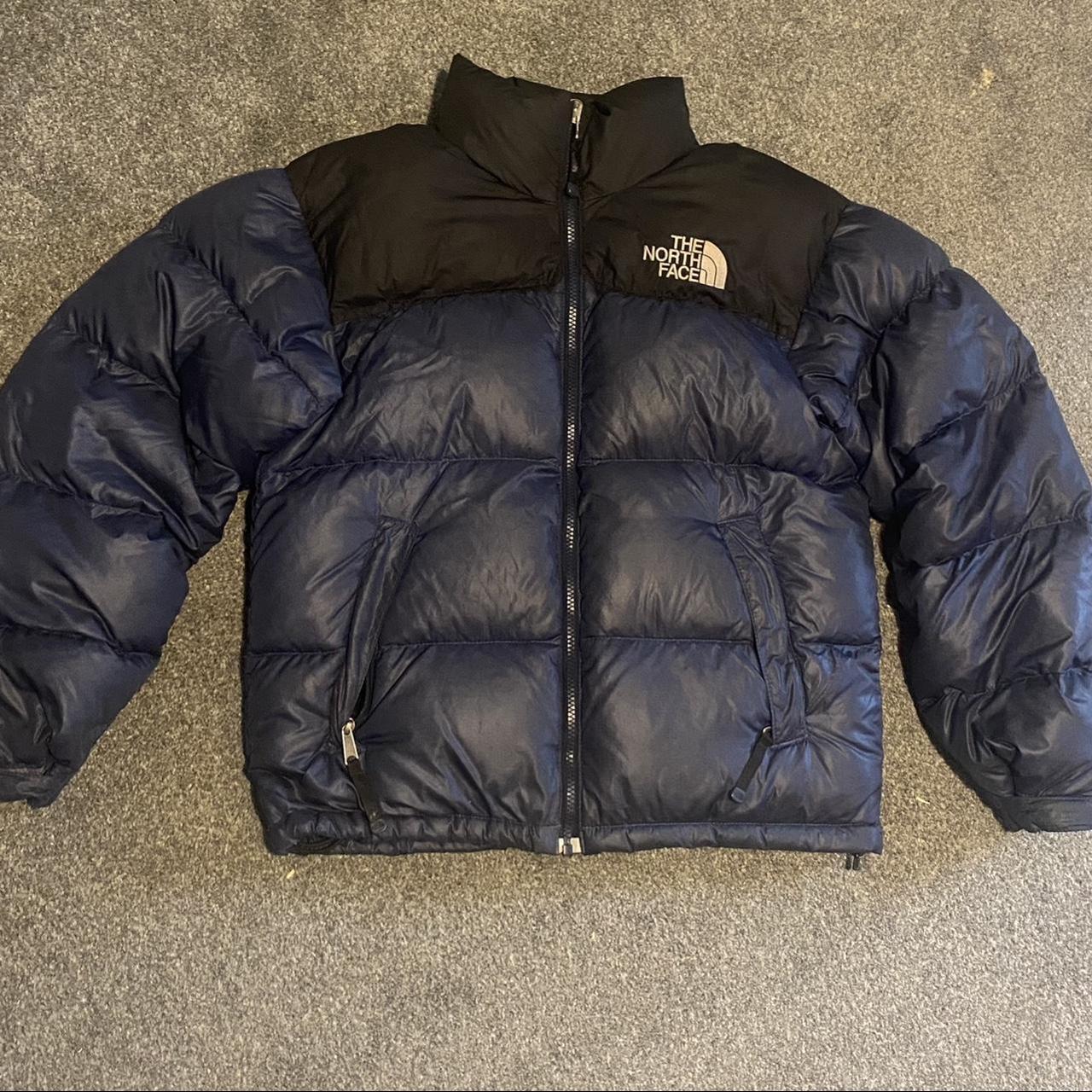 the north face nupse 700 navy/black puffer jacket,... - Depop