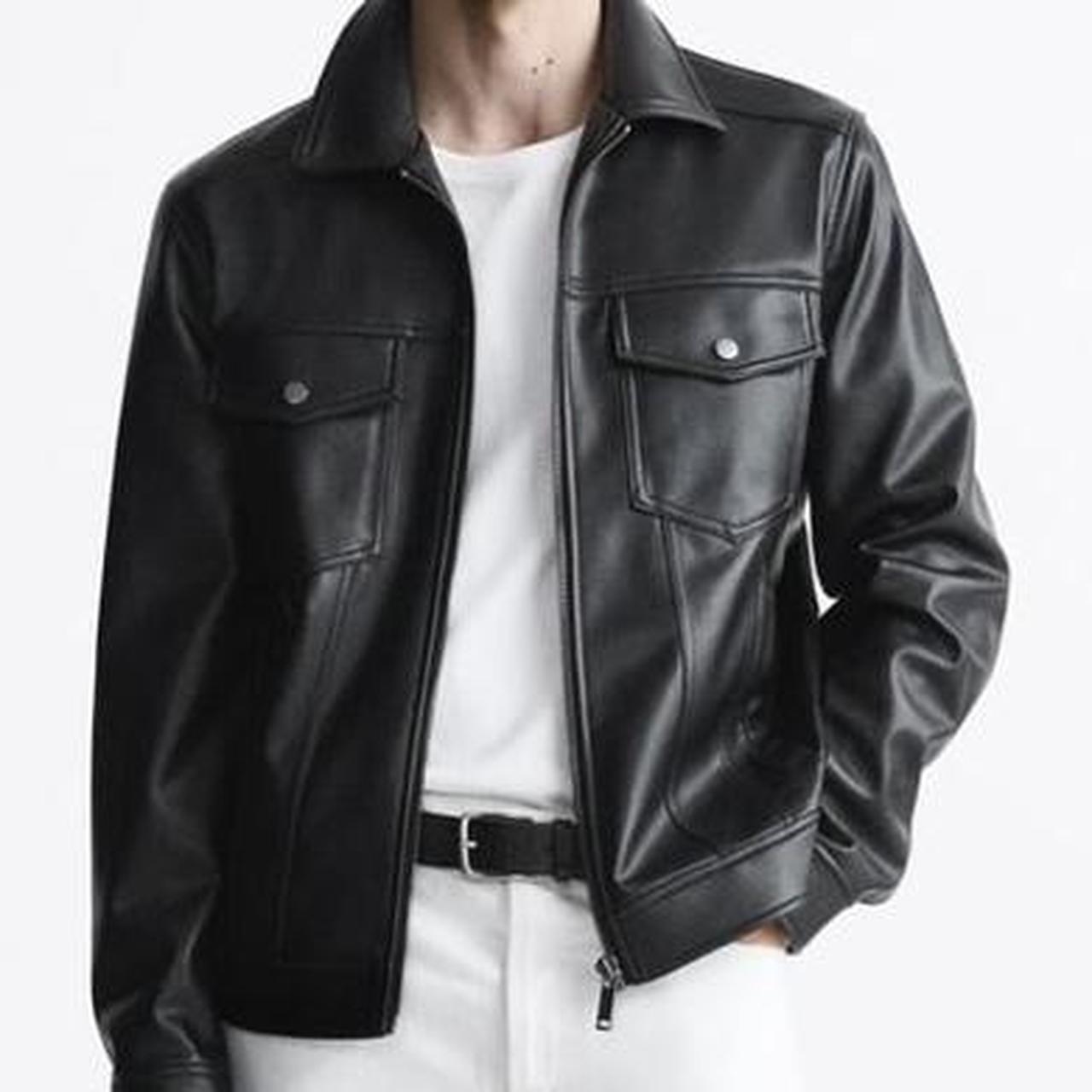 Zara Faux Leather Jacket S | Black Originally... - Depop
