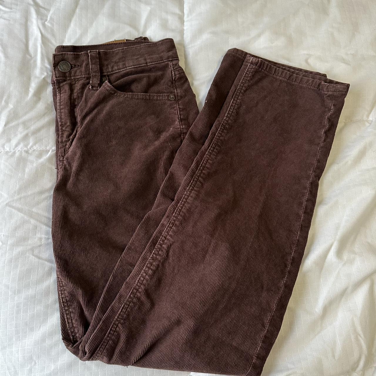 Brown/Burgundy corduroy pants. So comfy and perfect... - Depop