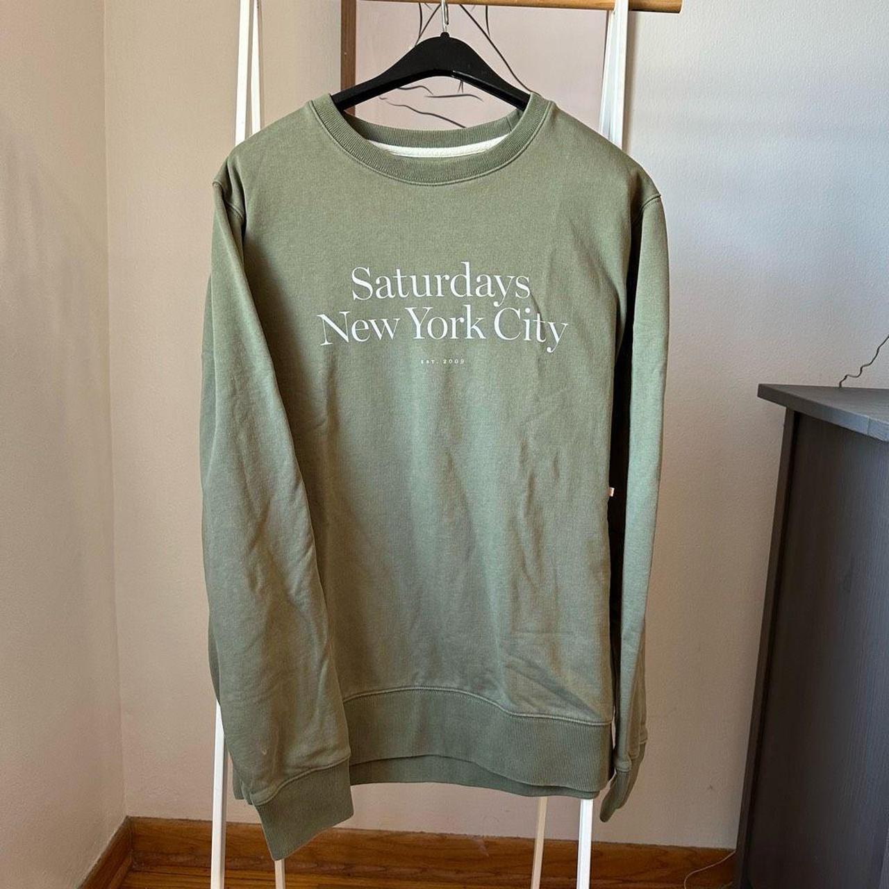 Saturdays NYC mens green Crewneck Sweatshirt Sz L... - Depop