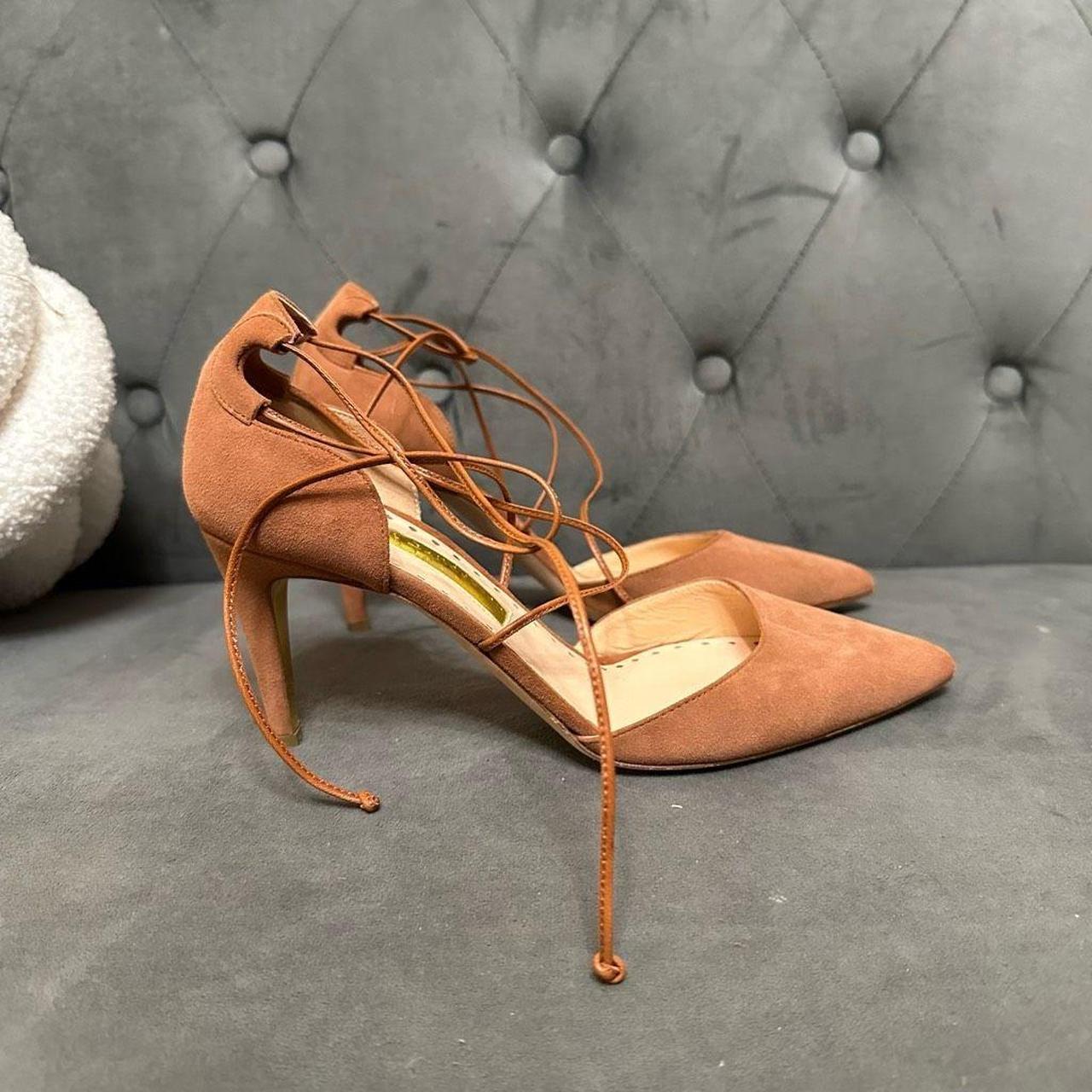 Rupert Sanderson nude suede heels shoes classic Sz Depop