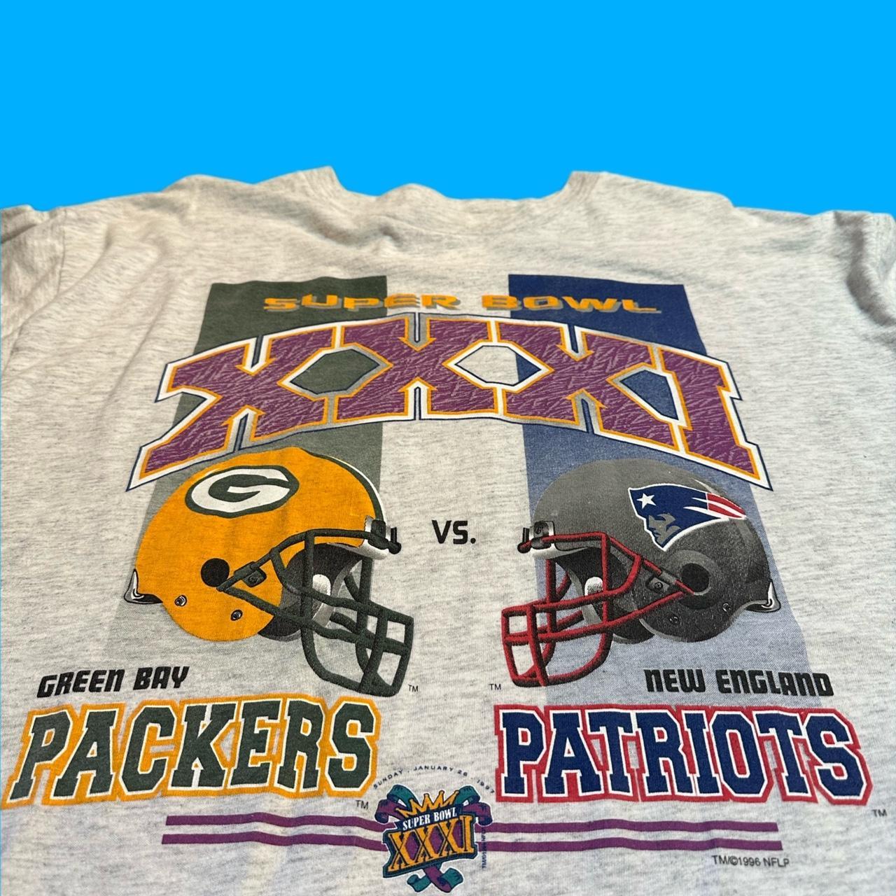 Vintage Super Bowl XXXI T-Shirt Green Bay Packers Vs New England Patriots  XL