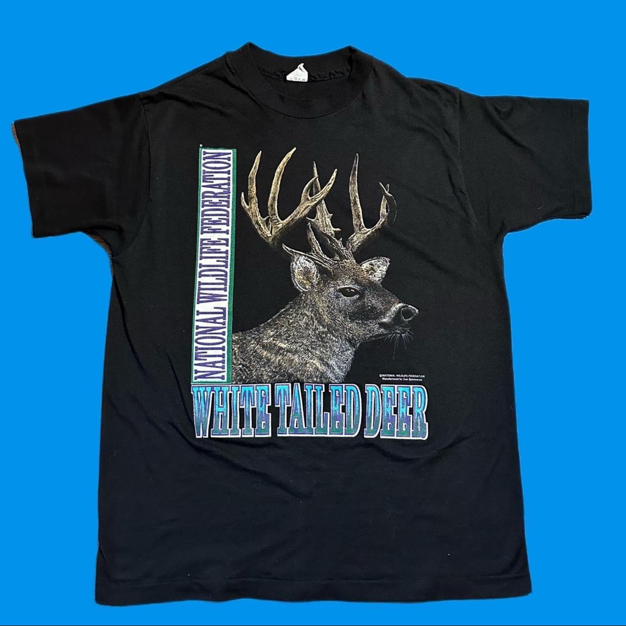 Vintage Single Stitch Deer Nature T-shirt Size XL... - Depop