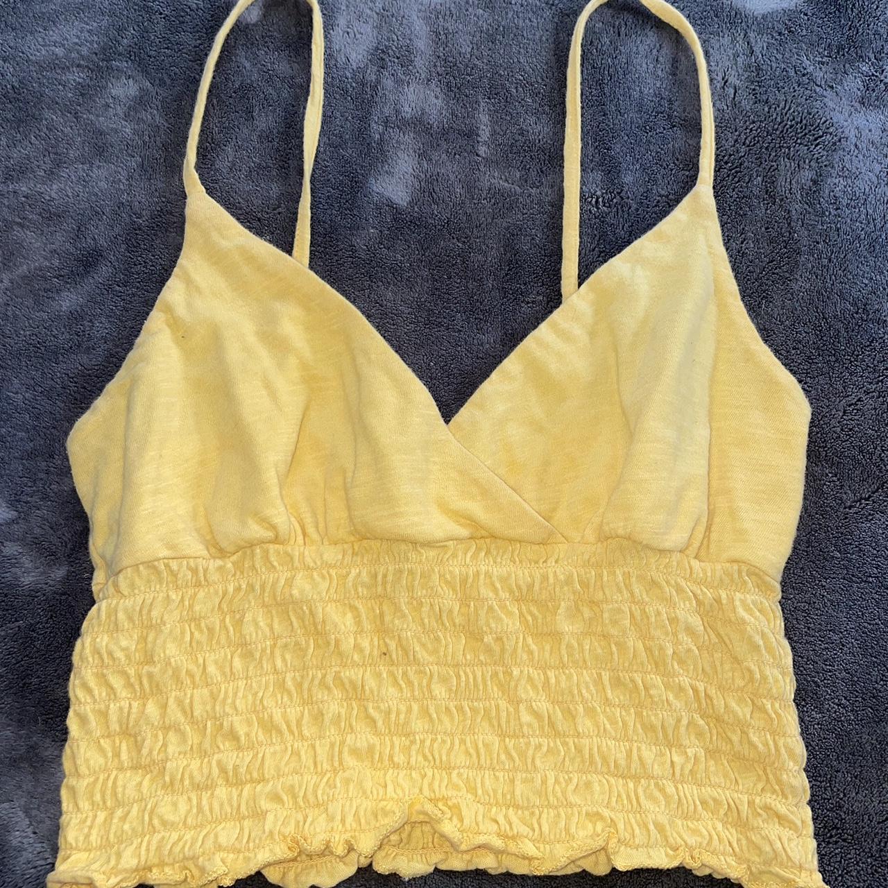 Women's Yellow Croptop Depop