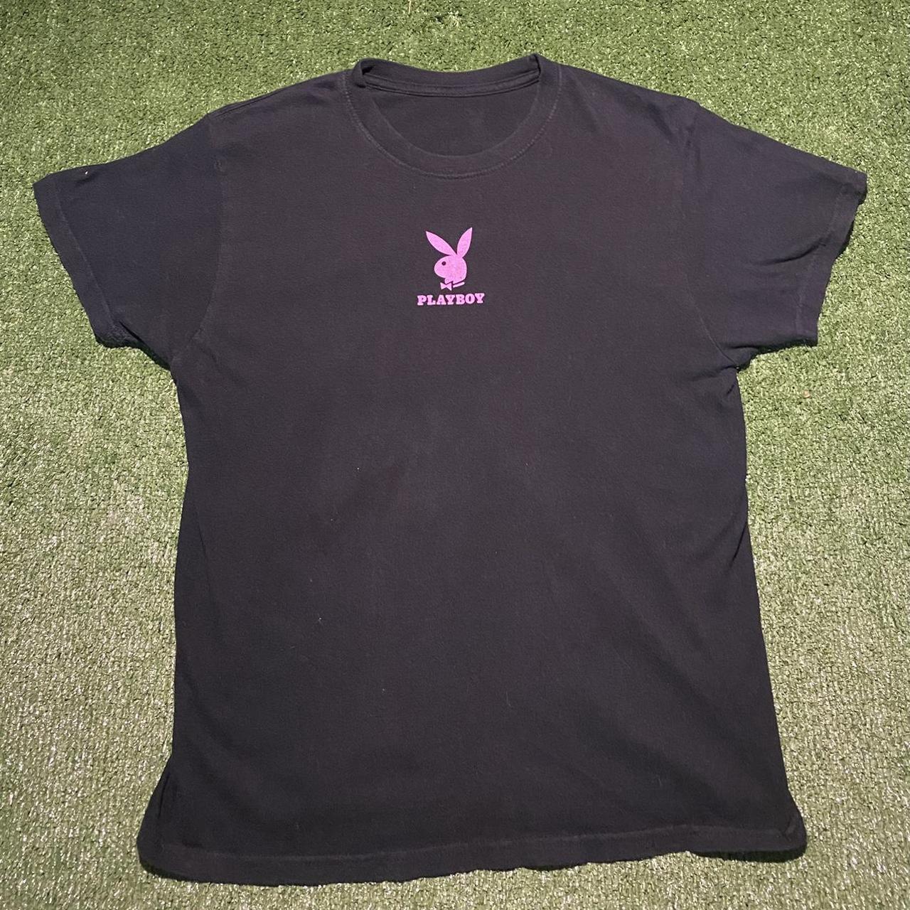 Playboy Men's Black and Pink T-shirt | Depop