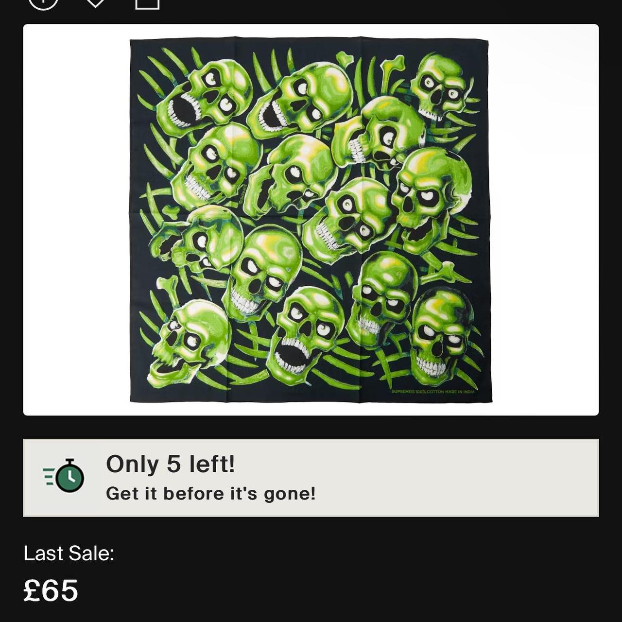 The Supreme Skull Pile Bandana Green is a must-have | Depop