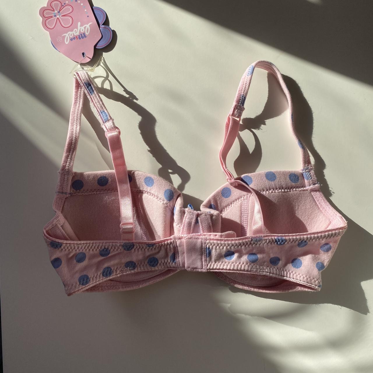 00s pink polkadot bra Y2k deadstock... - Depop