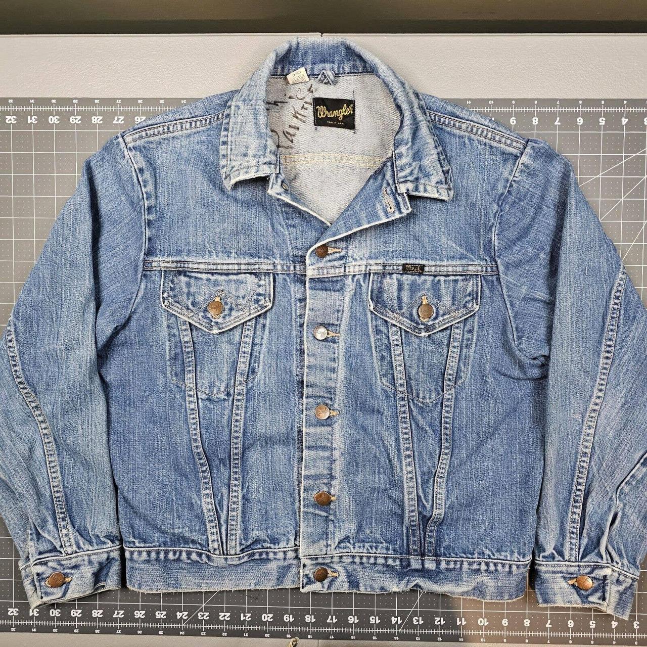 Vintage 70s Wrangler Denim Jacket Mens Size 42. The... - Depop