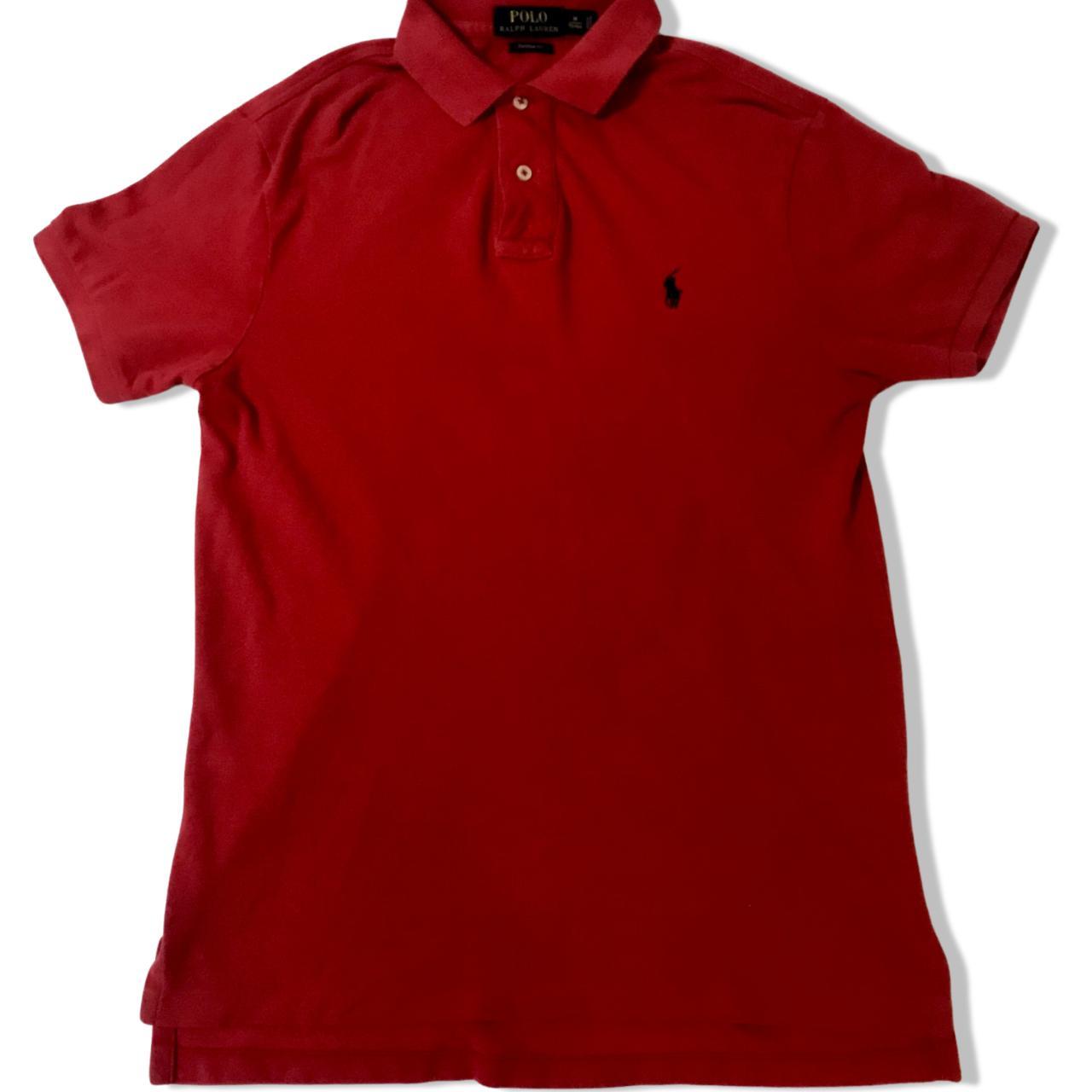 polo ralph lauren red polo shirt size... - Depop