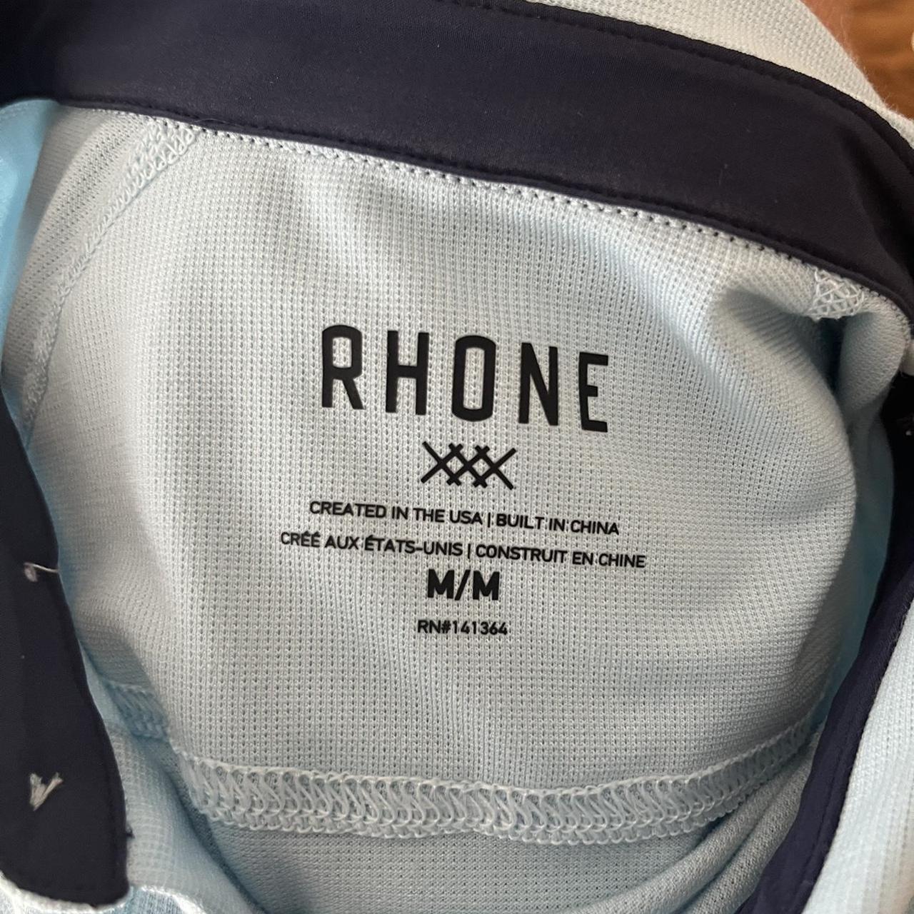 Rhone Men's Blue and Green Poloshirts Depop