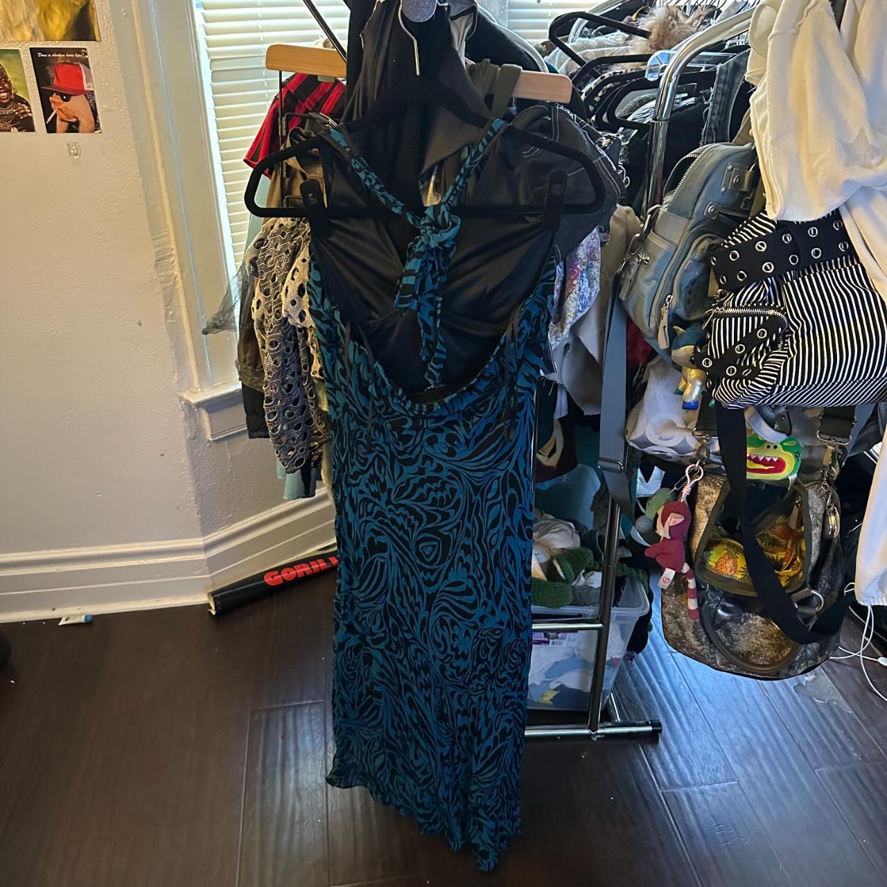 Women's Blue and Black Dress | Depop