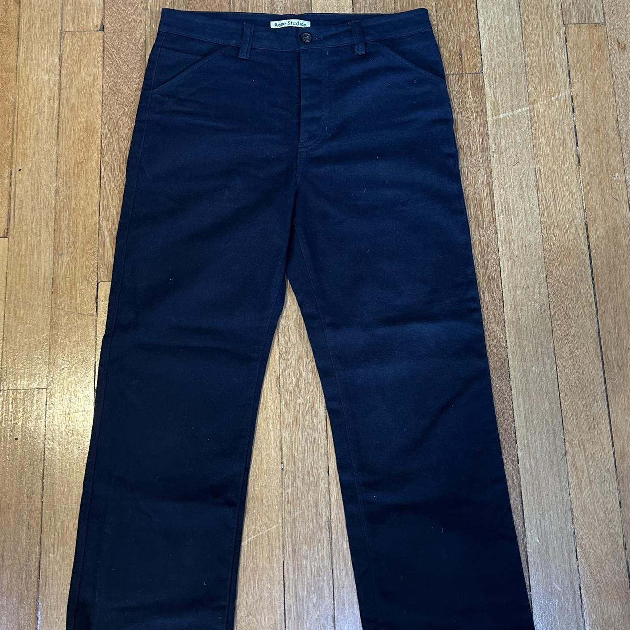 Acne Studios Trousers Navy, straight leg fit - Depop