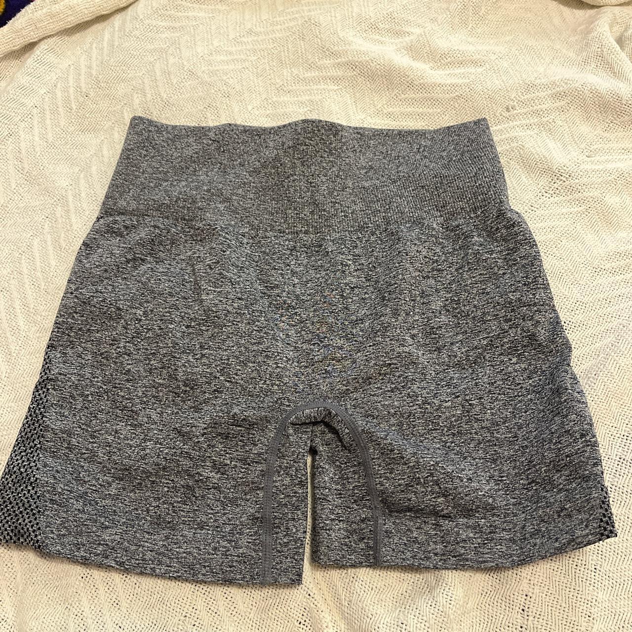 grey biker shorts. super comfy & stretchy! - Depop