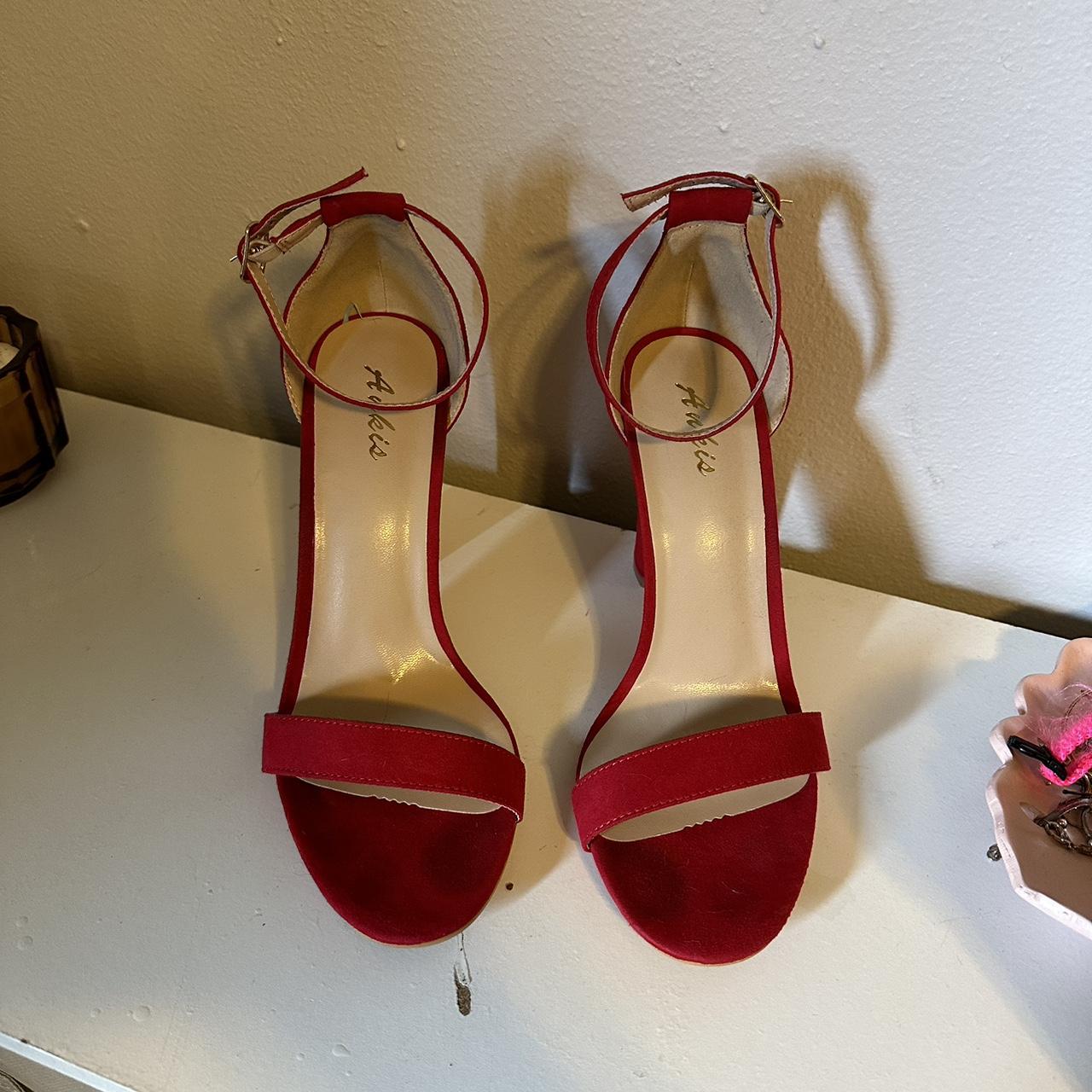 Red Heels bought for homecoming, worn once- Size 9,... - Depop