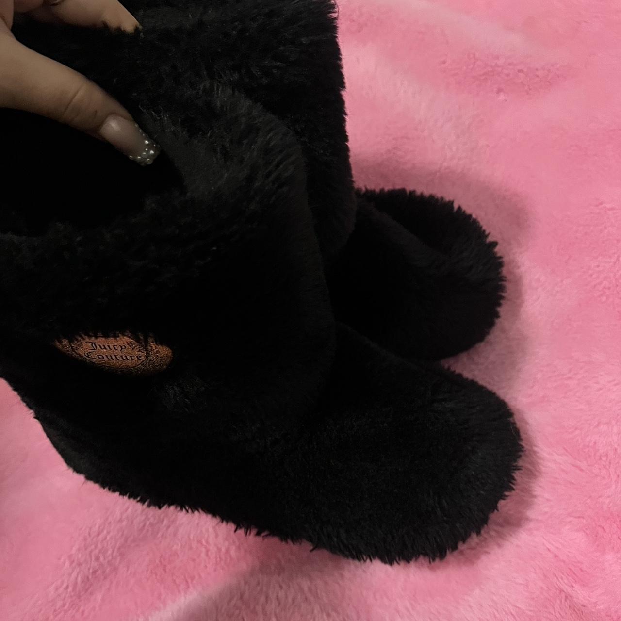 adorable juicy couture furry slipper boots , in... - Depop