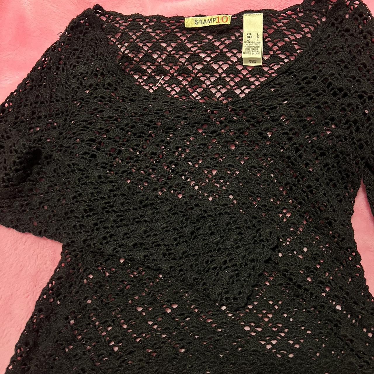 L crocheted top , super cute as a cover up or just 2... - Depop