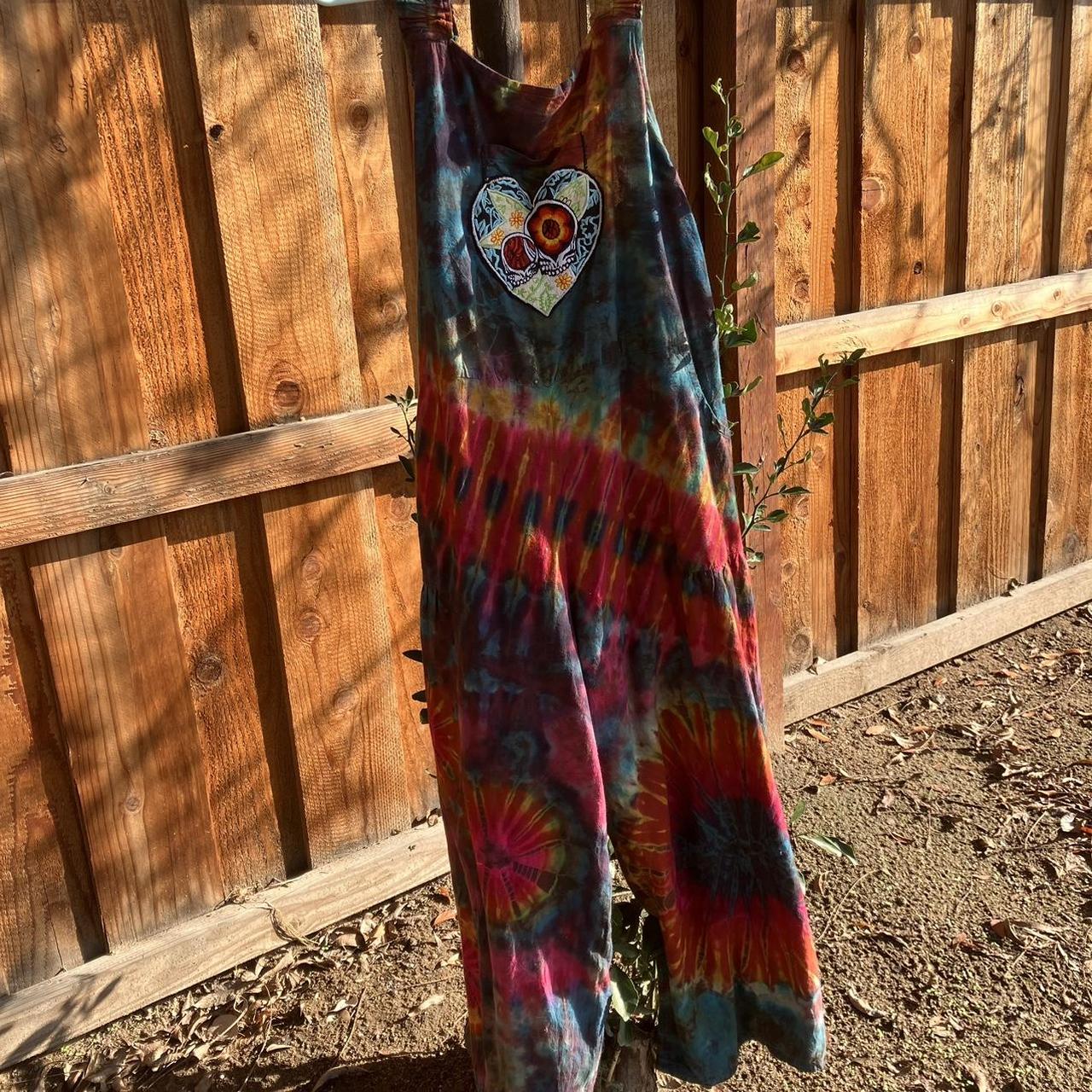 Tie dye wide leg overalls! I added a Steely heart... Depop