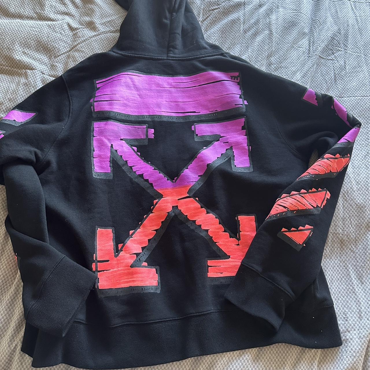 Off white hoodie black and pink best sale