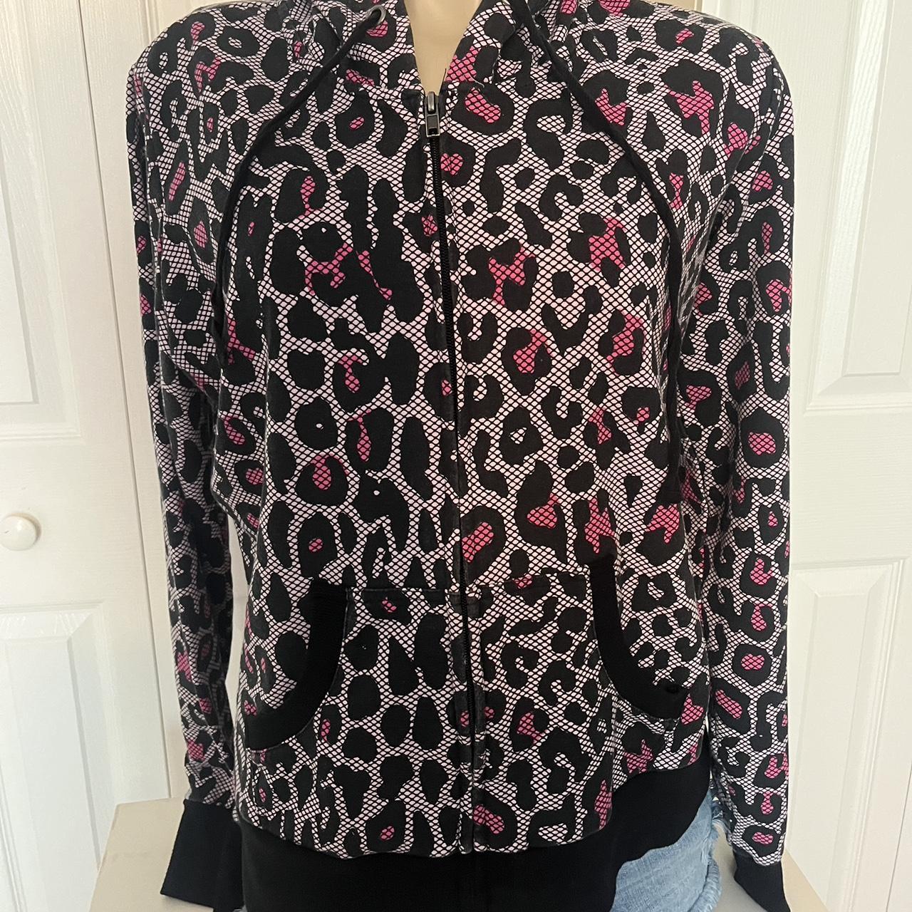 Y2K pink cheetah print zip up Not hello kitty #Y2K... - Depop