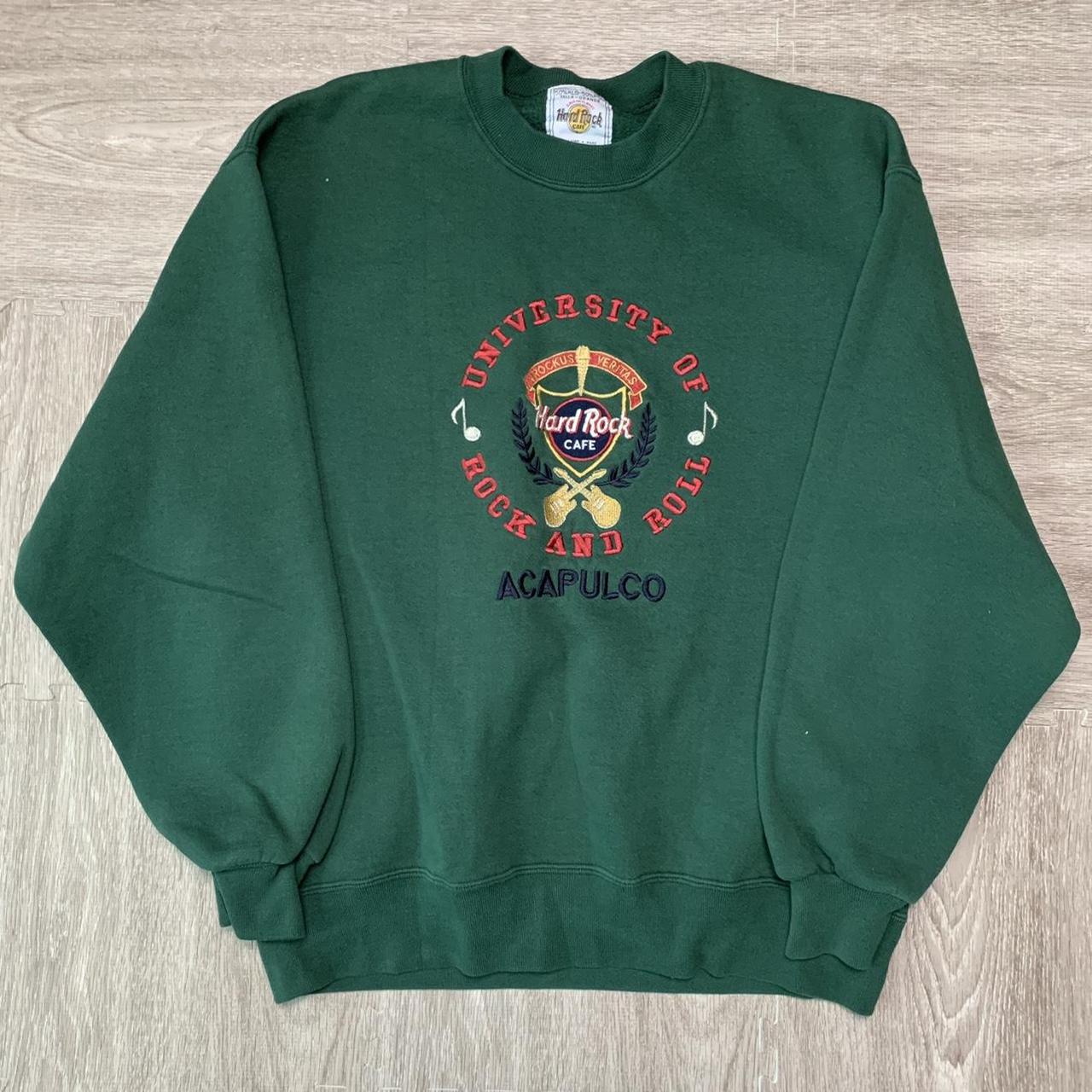 Green hard rock cafe sweatshirt new arrivals