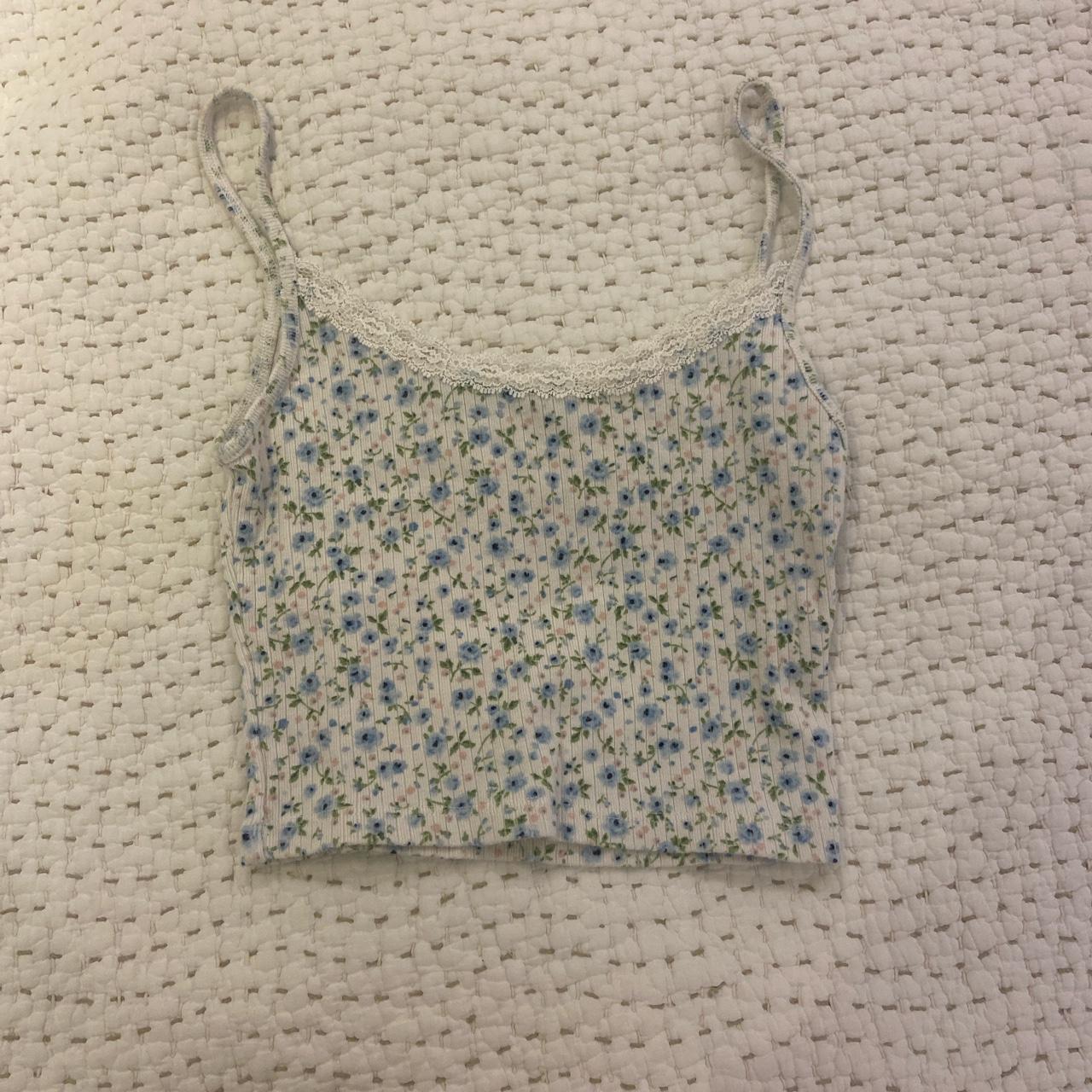 rare brandy melville floral tank top no longer sold - Depop