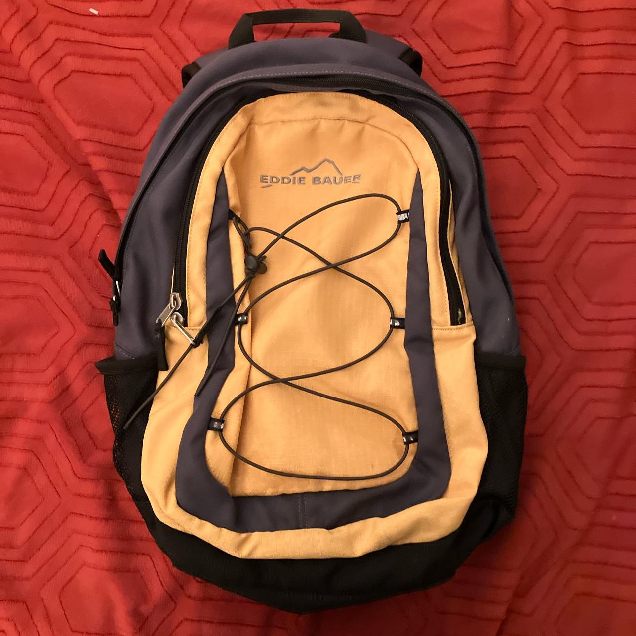 Eddie Bauer Men's Yellow and Grey Top Depop
