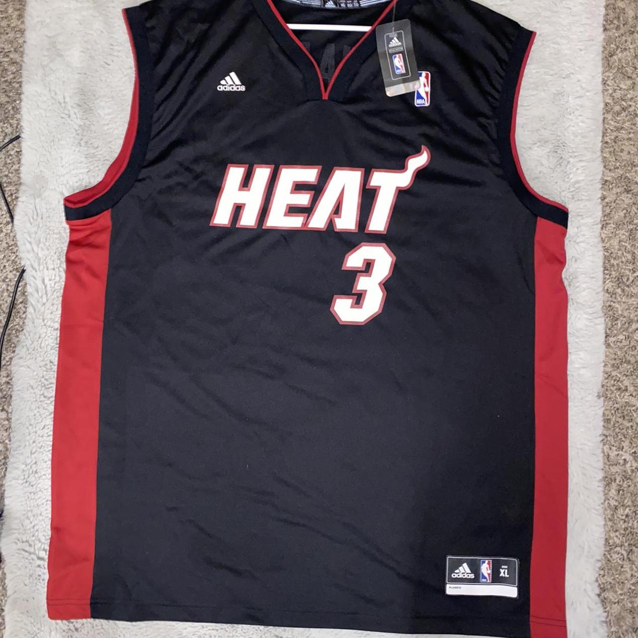 Adidas Miami Heat Dwayne Wade #3 NBA jersey XL with... - Depop
