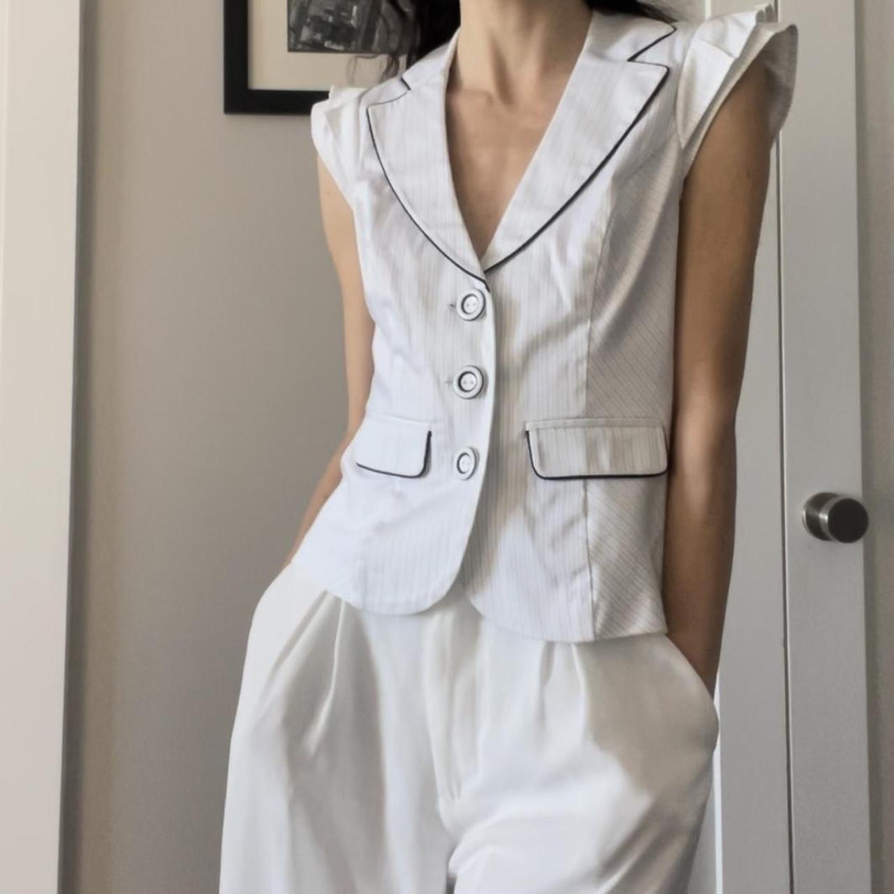 White blazer vest. Worn once, in a great... Depop