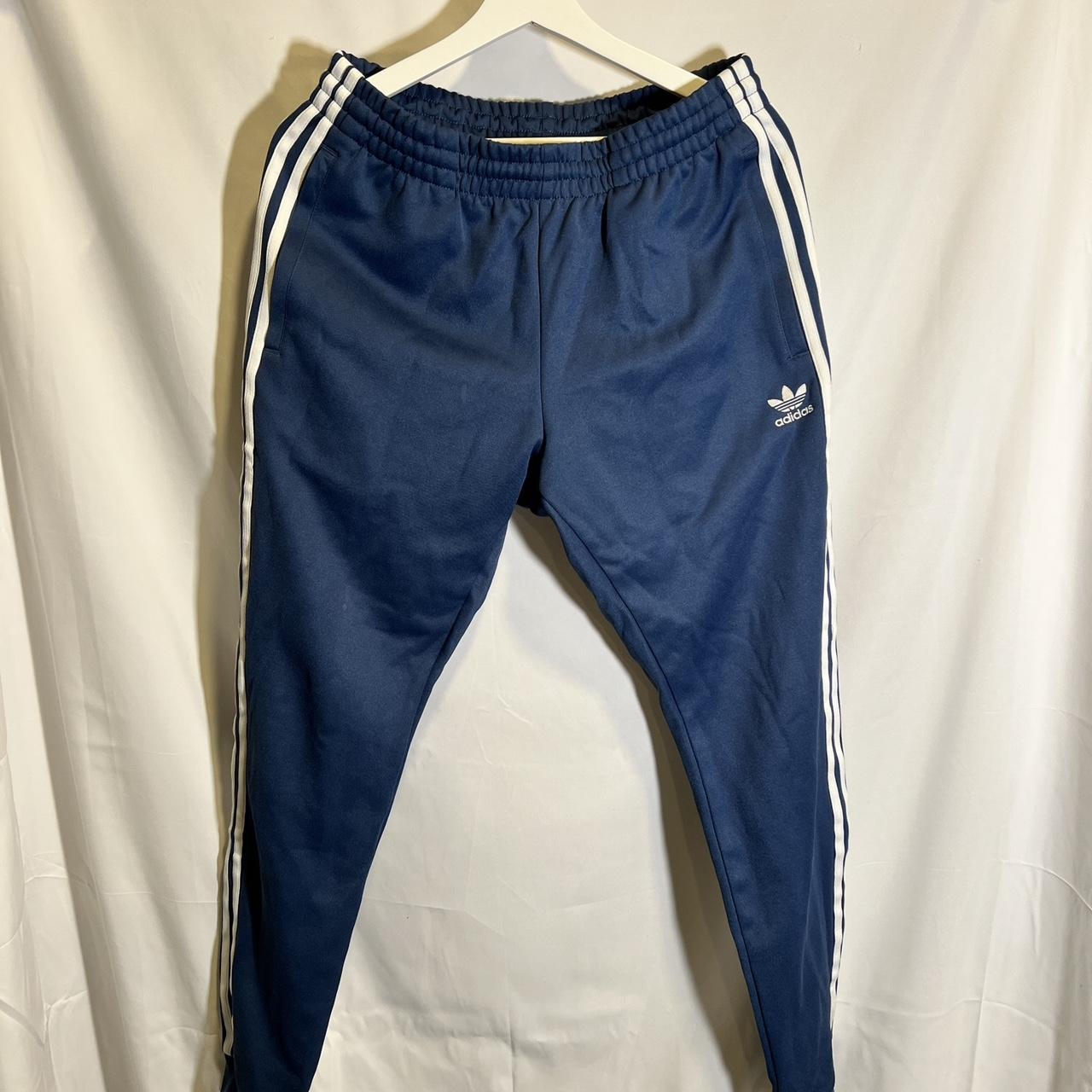 Adidas Blue Jogger Sweatpants Sz M With zipper... - Depop