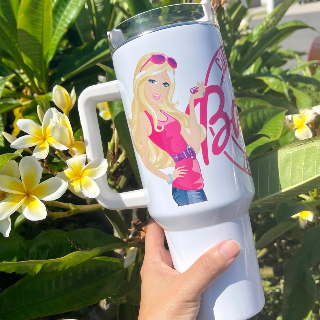 Rare* brand new Barbie pink Stanley cup 40oz and - Depop