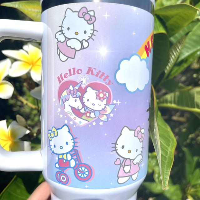 Lg Sanrio Hello Kitty White Tumbler Stainless Steel Cup With Handle, Stanley  Cup