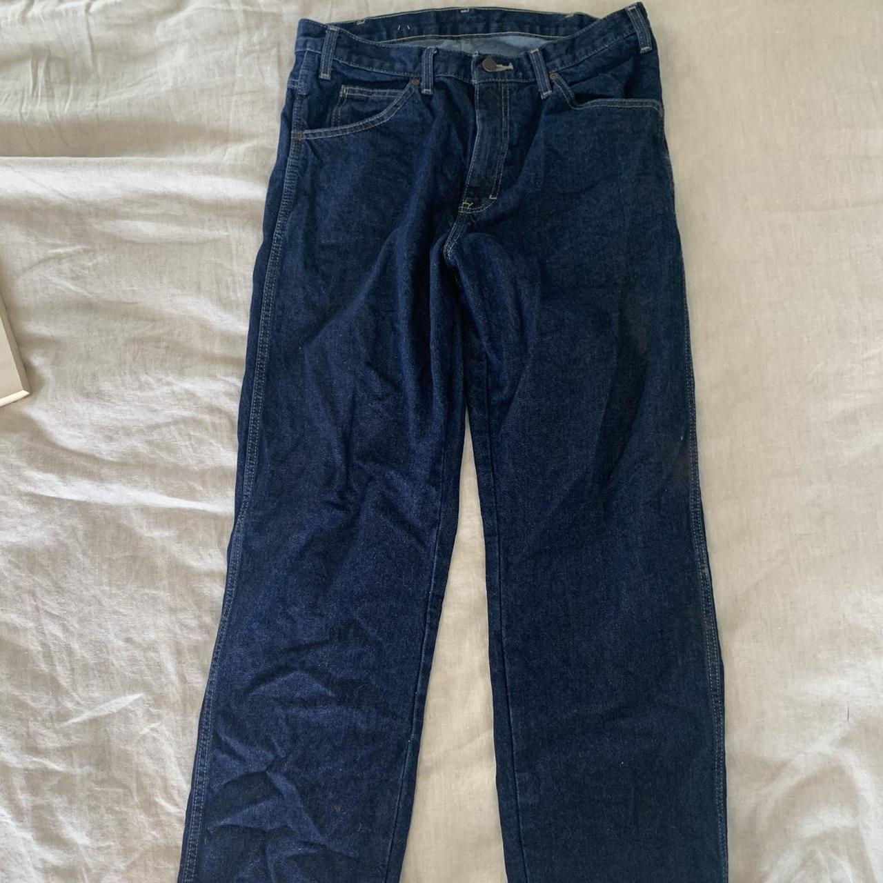 Dickies men’s dark blue baggy jeans - Depop
