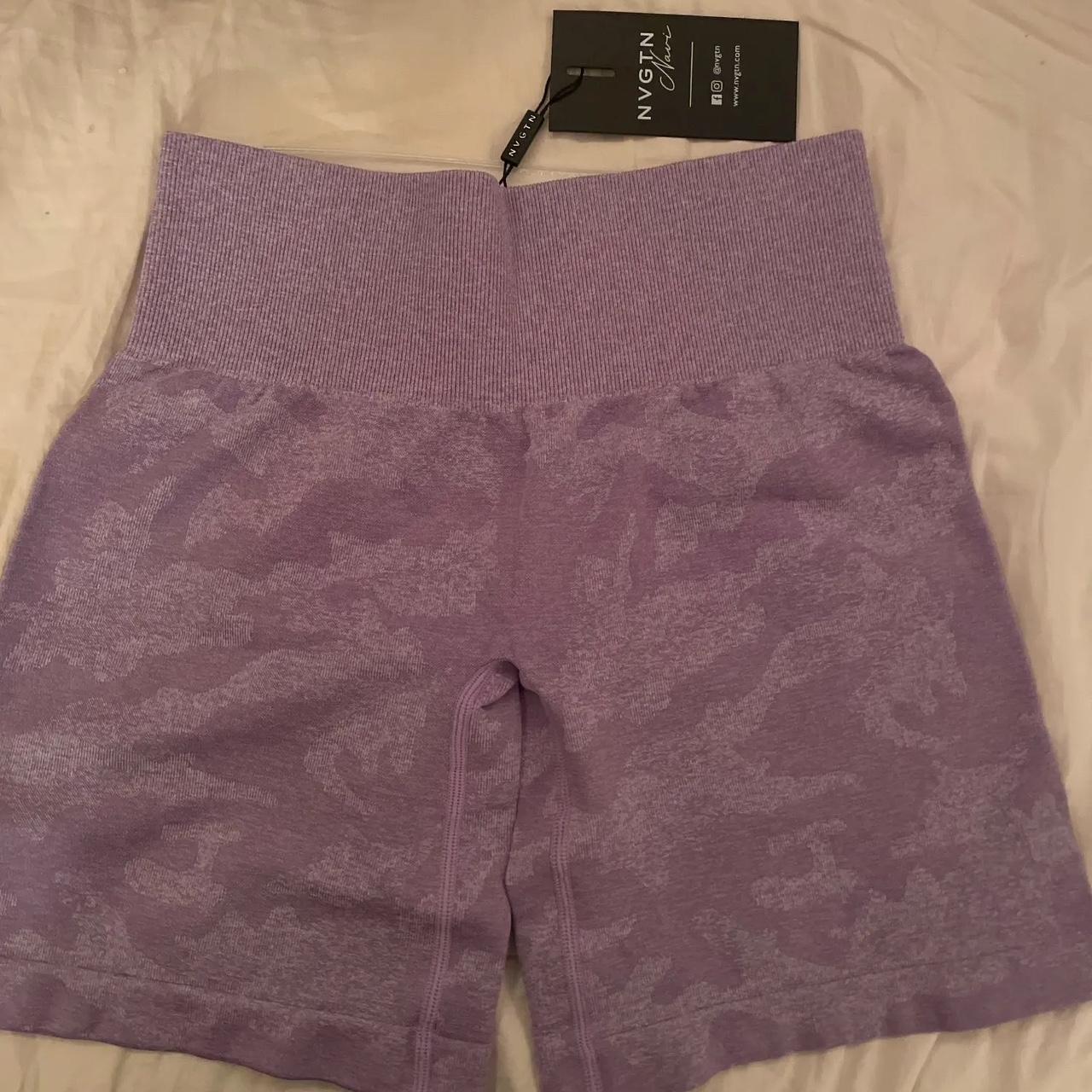 NVGTN Lilac Camo Seamless Shorts 😈 📏 Size XS, S, M... - Depop