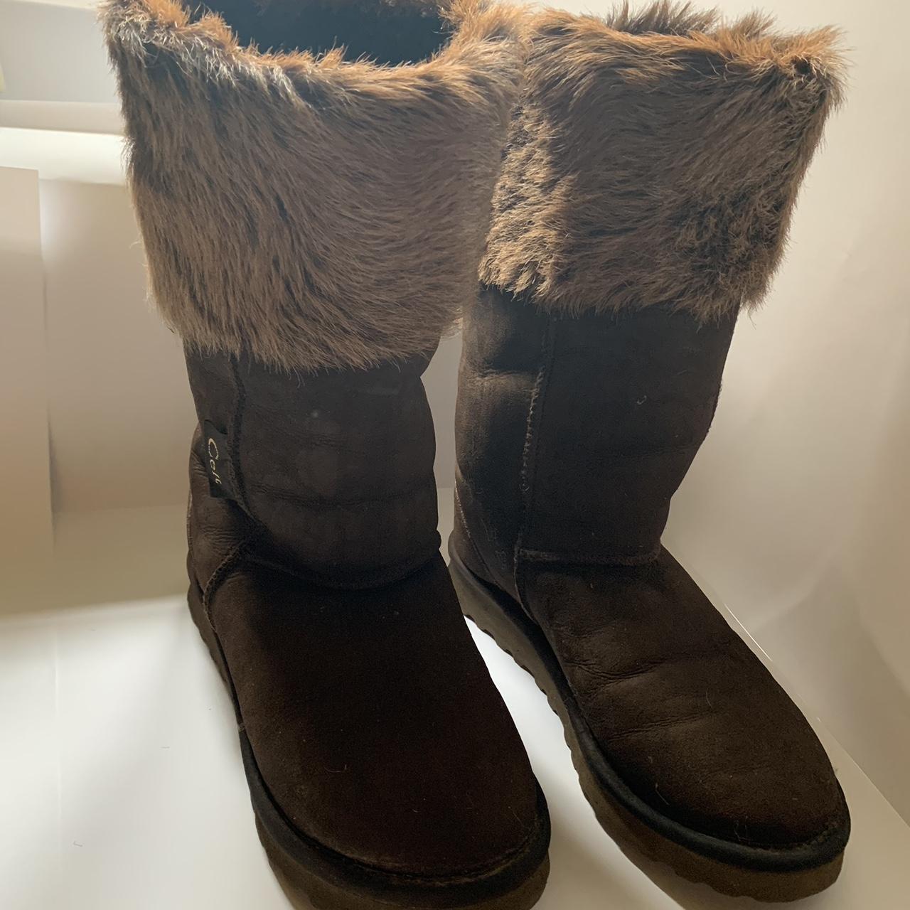 Celtic and Co. Fur boots Size 6 Good condition Warm... - Depop