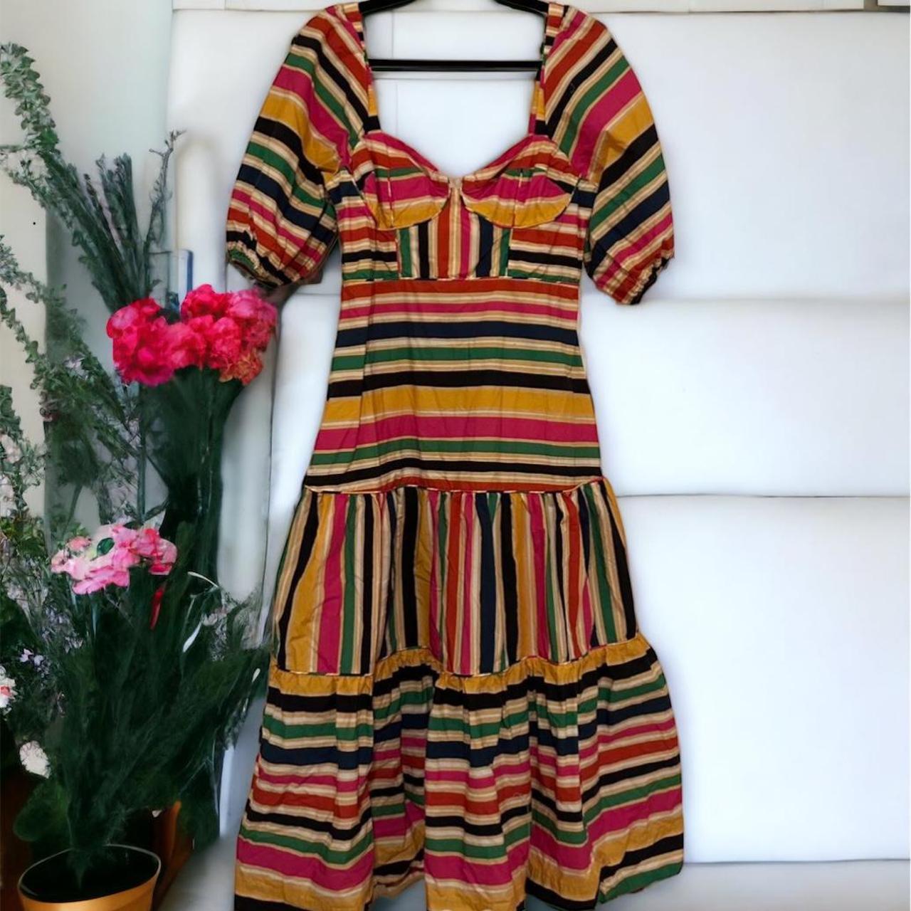 Farm Rio Women's Red and Yellow Dress