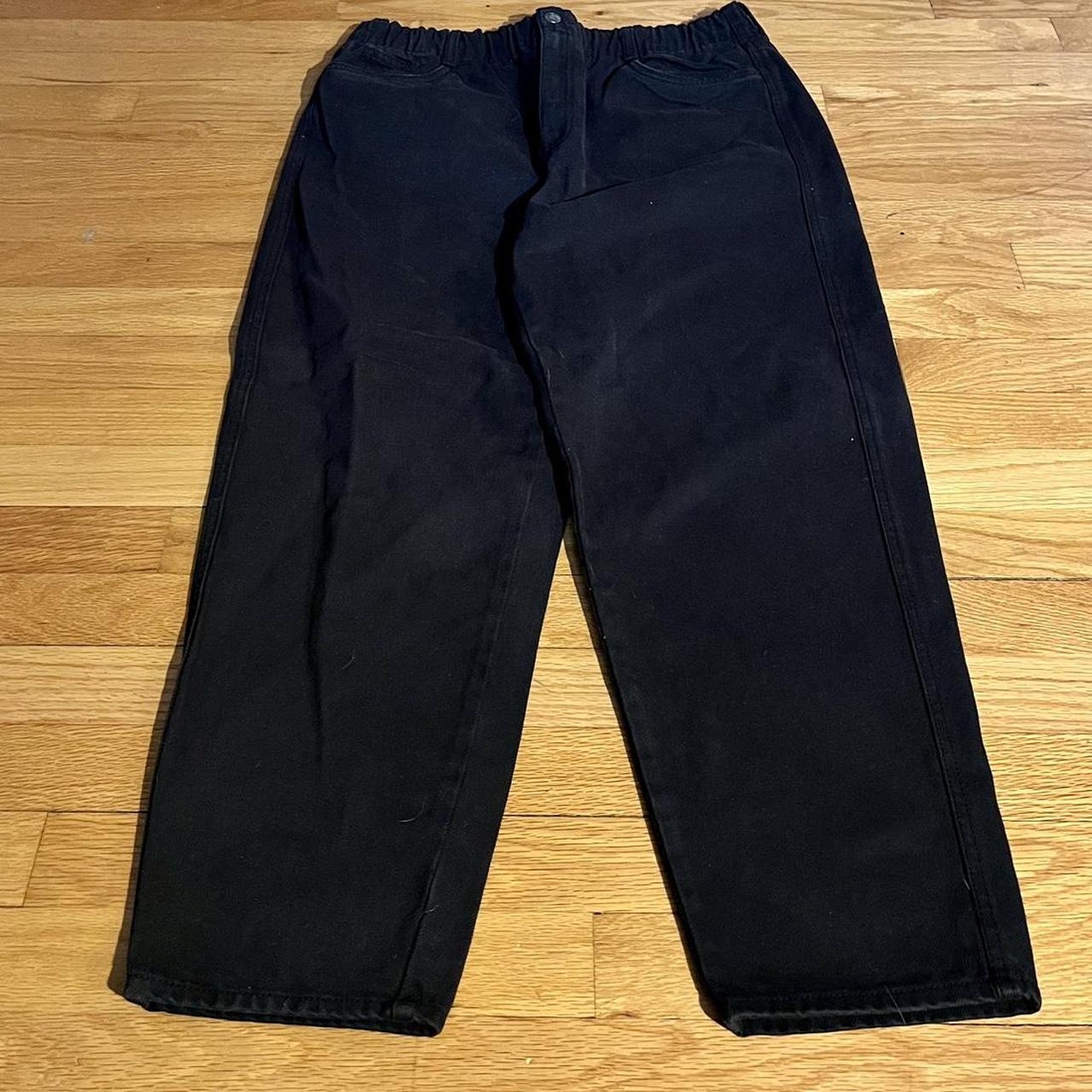 H&M black minimalist baggy tapered cargo pants.... - Depop