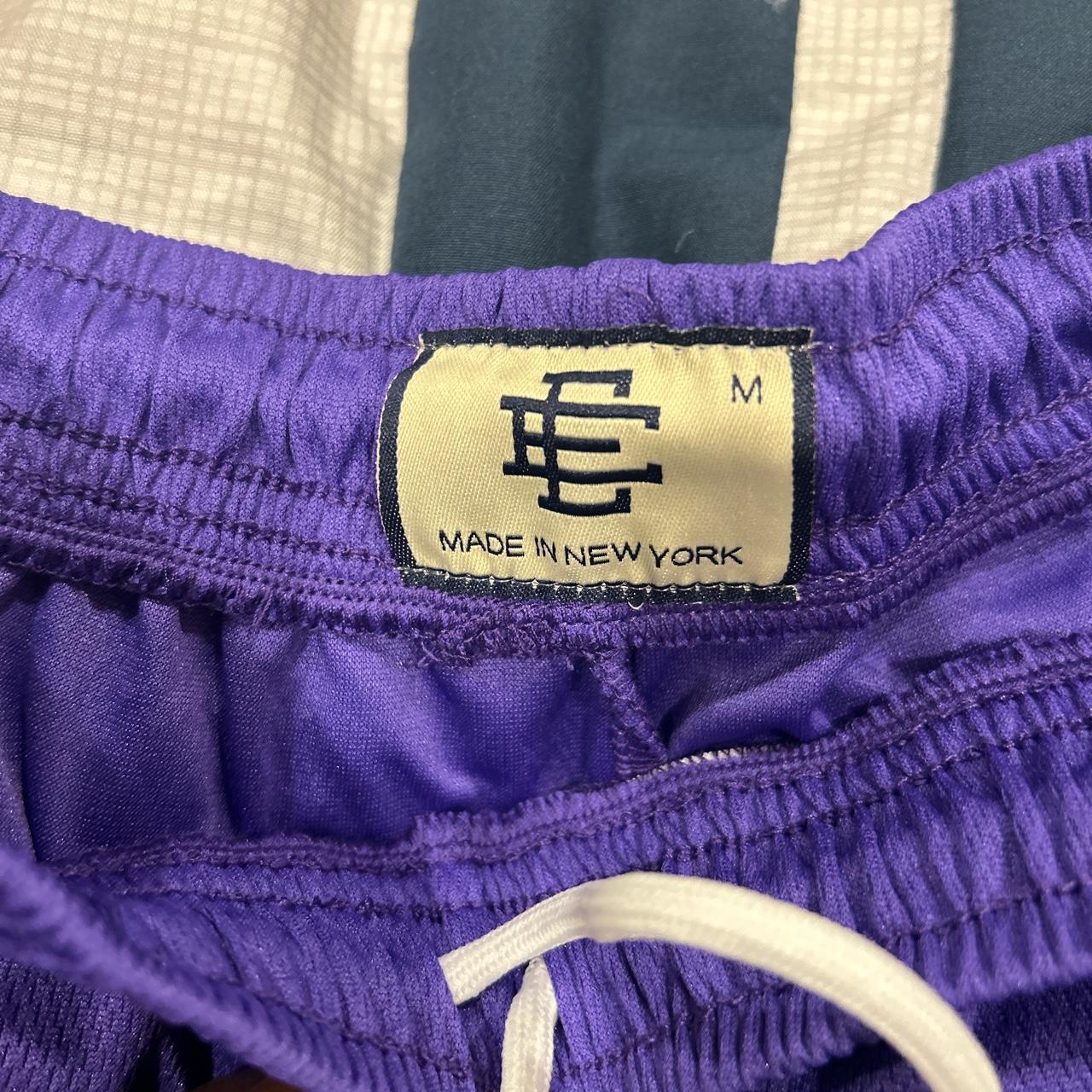 Purple and Yellow Eric Emanuel Shorts - Depop