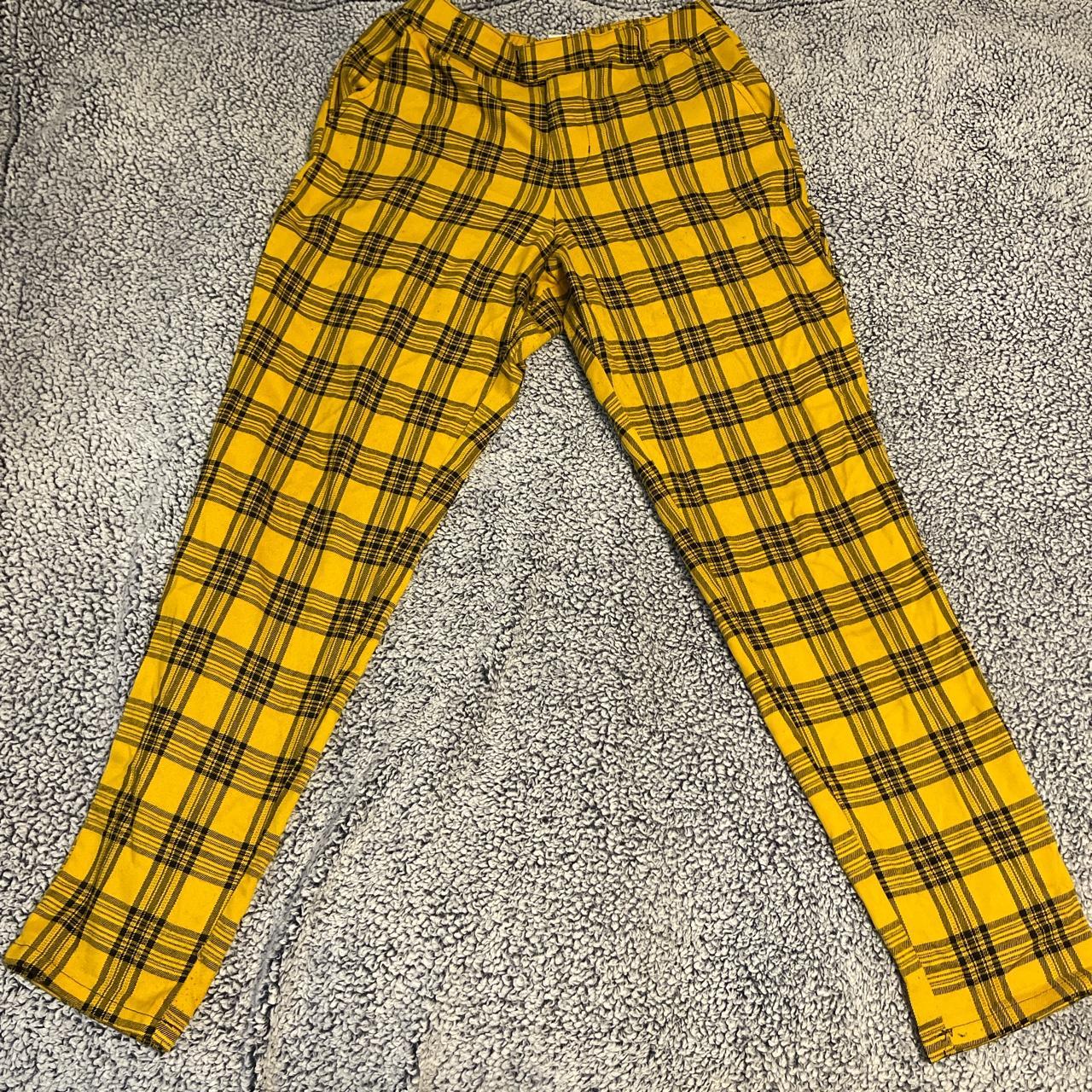 Hot topic yellow plaid sales pants